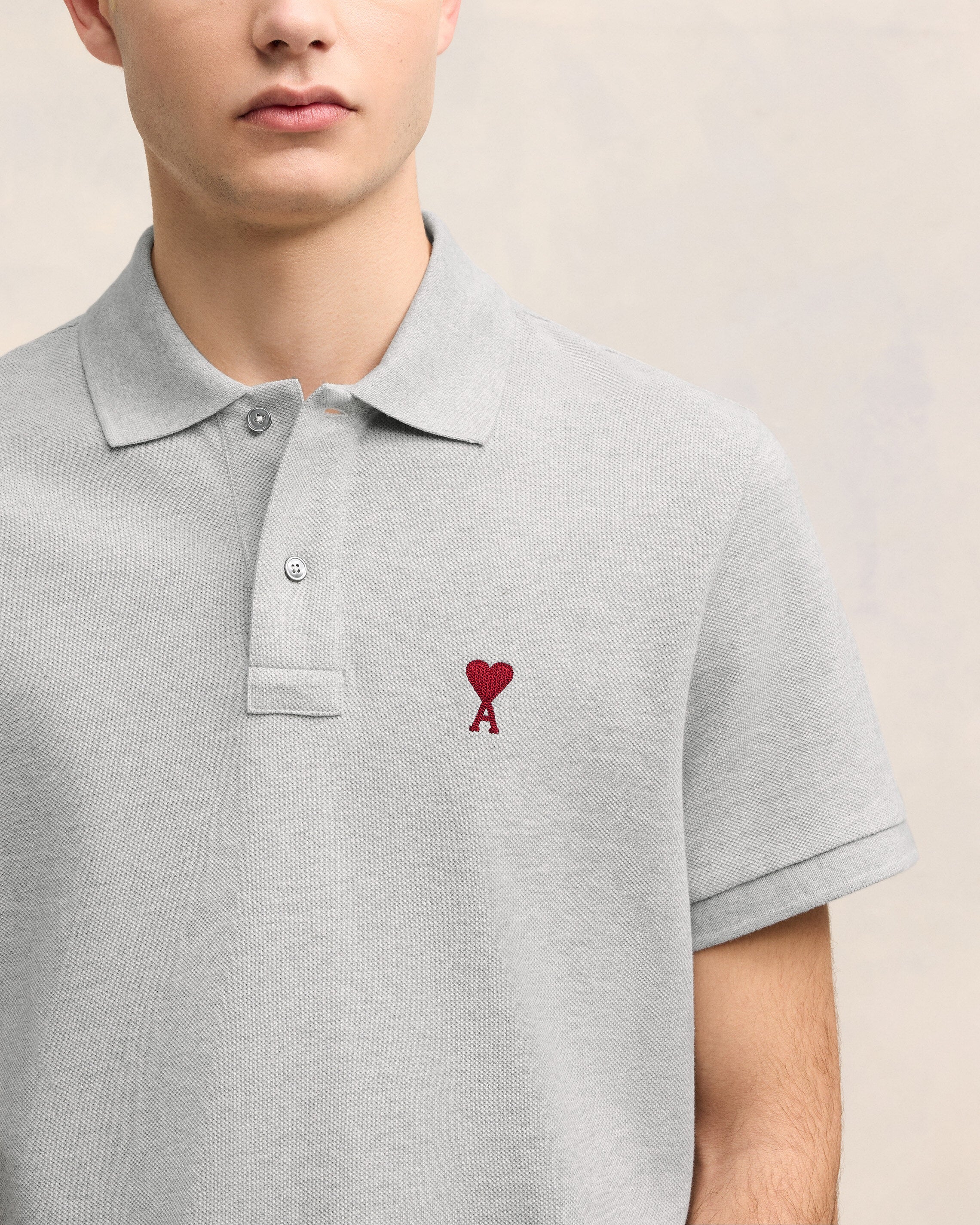 Heather Ash Grey Ami De Coeur Polo Shirt - leoleo123123