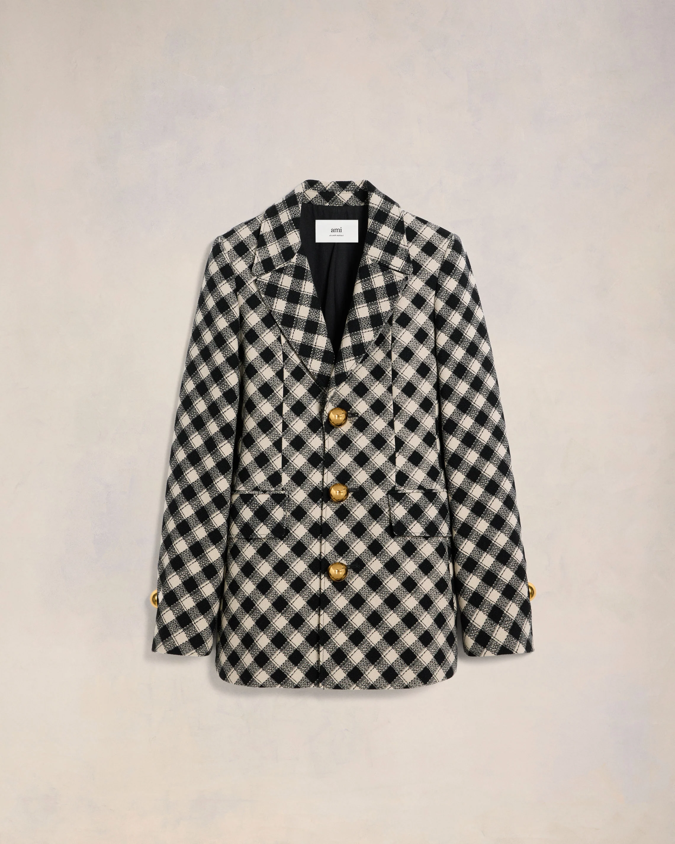 Black/Off White Three Buttons Jacket - leoleo123123
