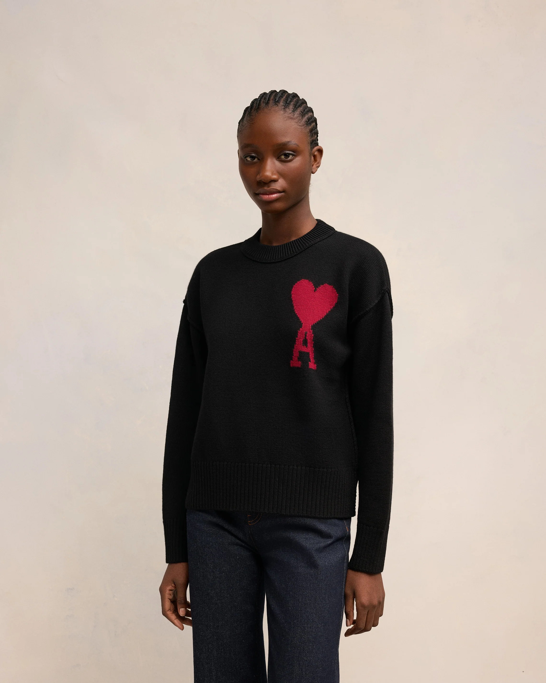 Black Wool Jumper | Ami De Coeur | Ami Paris US - leoleo123123