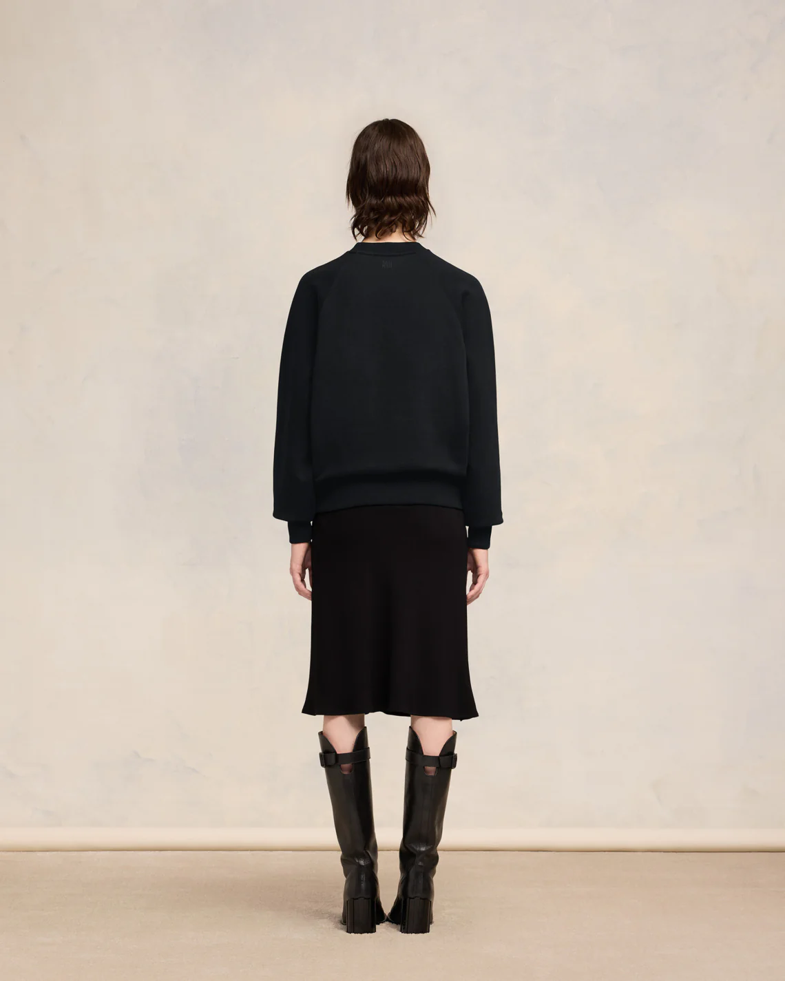 Sweatshirt Ami De Coeur Coupe Boxy Noir - leoleo123123