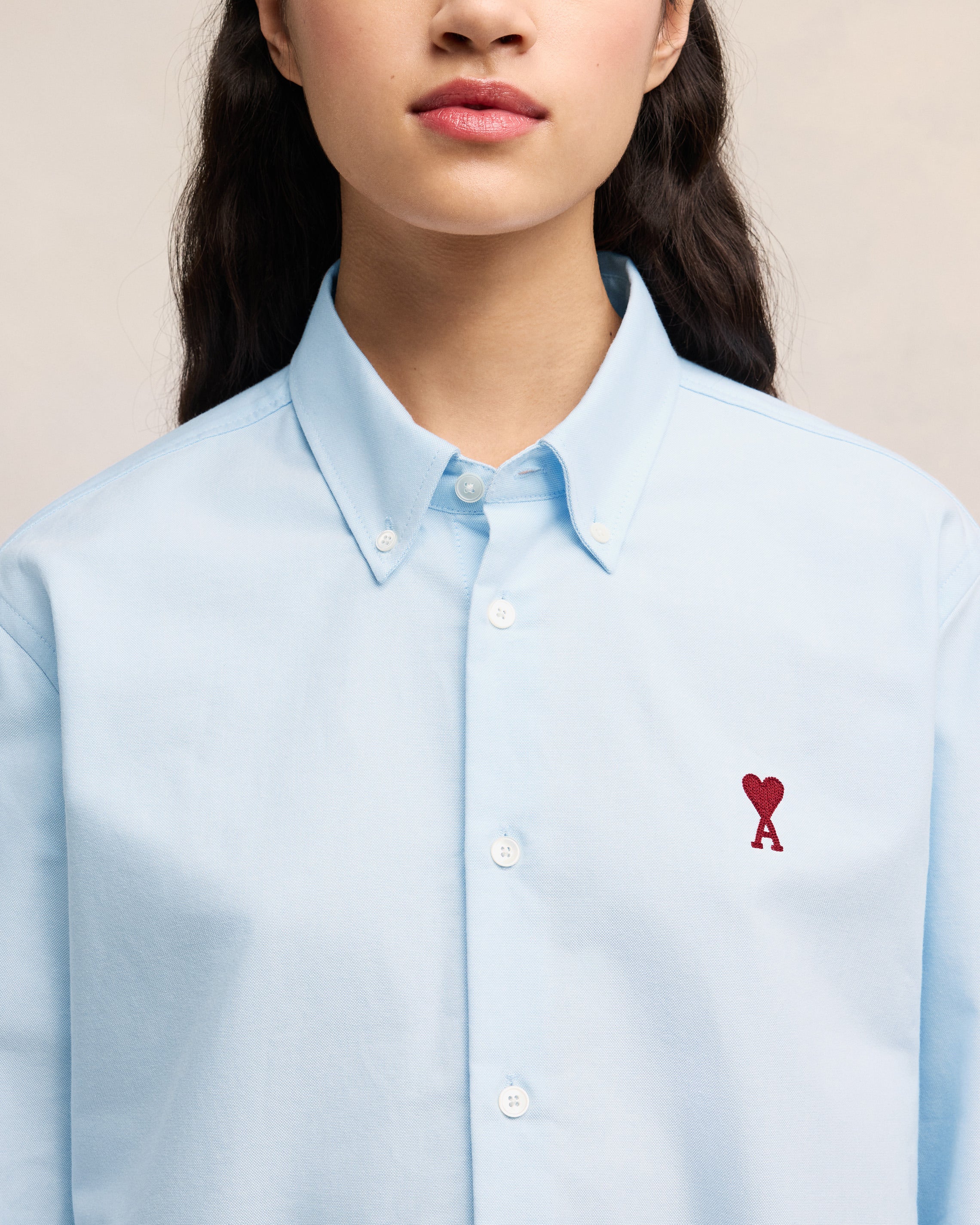 Sky Blue Button-Down Ami De Coeur Shirt - leoleo123123