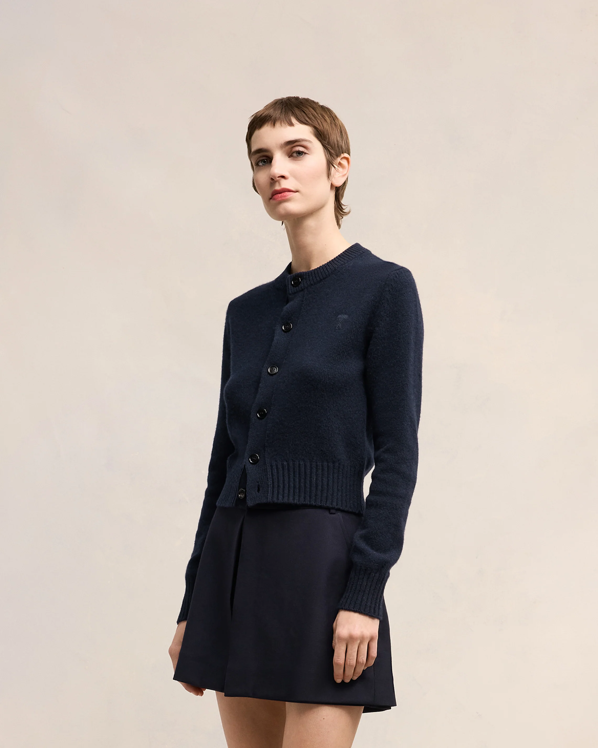 Navy Blue Cashmere Ami De Coeur Cardigan - leoleo123123