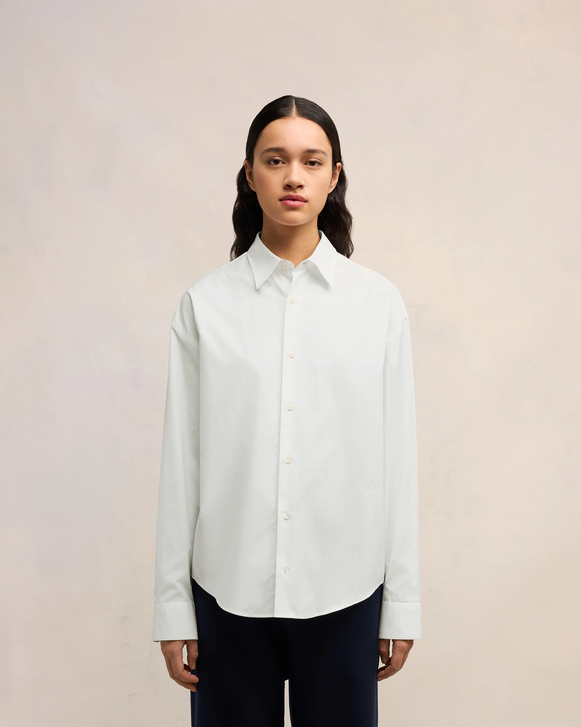 White Boxy Fit Shirt - leoleo123123