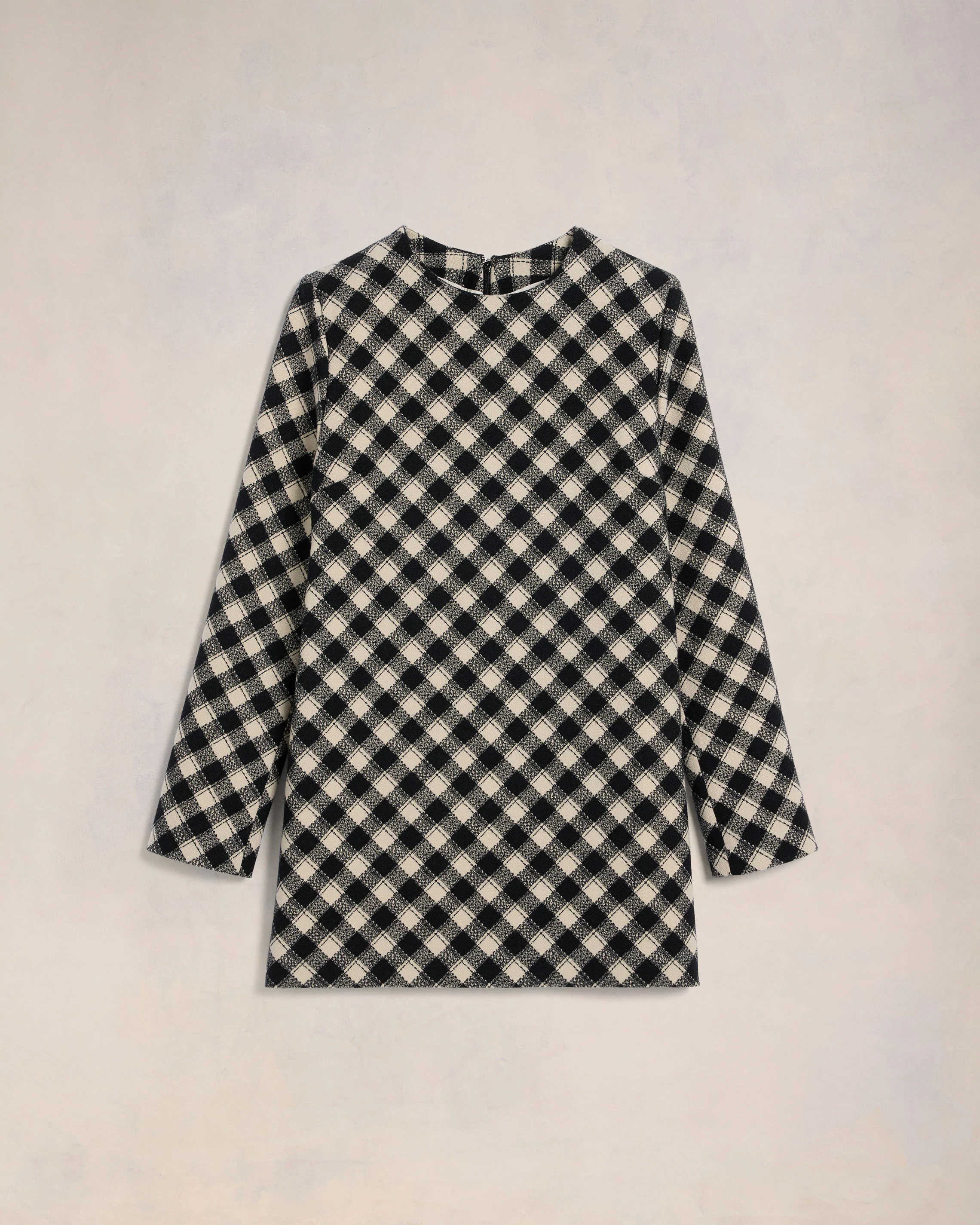 Black/Off White Long Sleeve Dress - leoleo123123