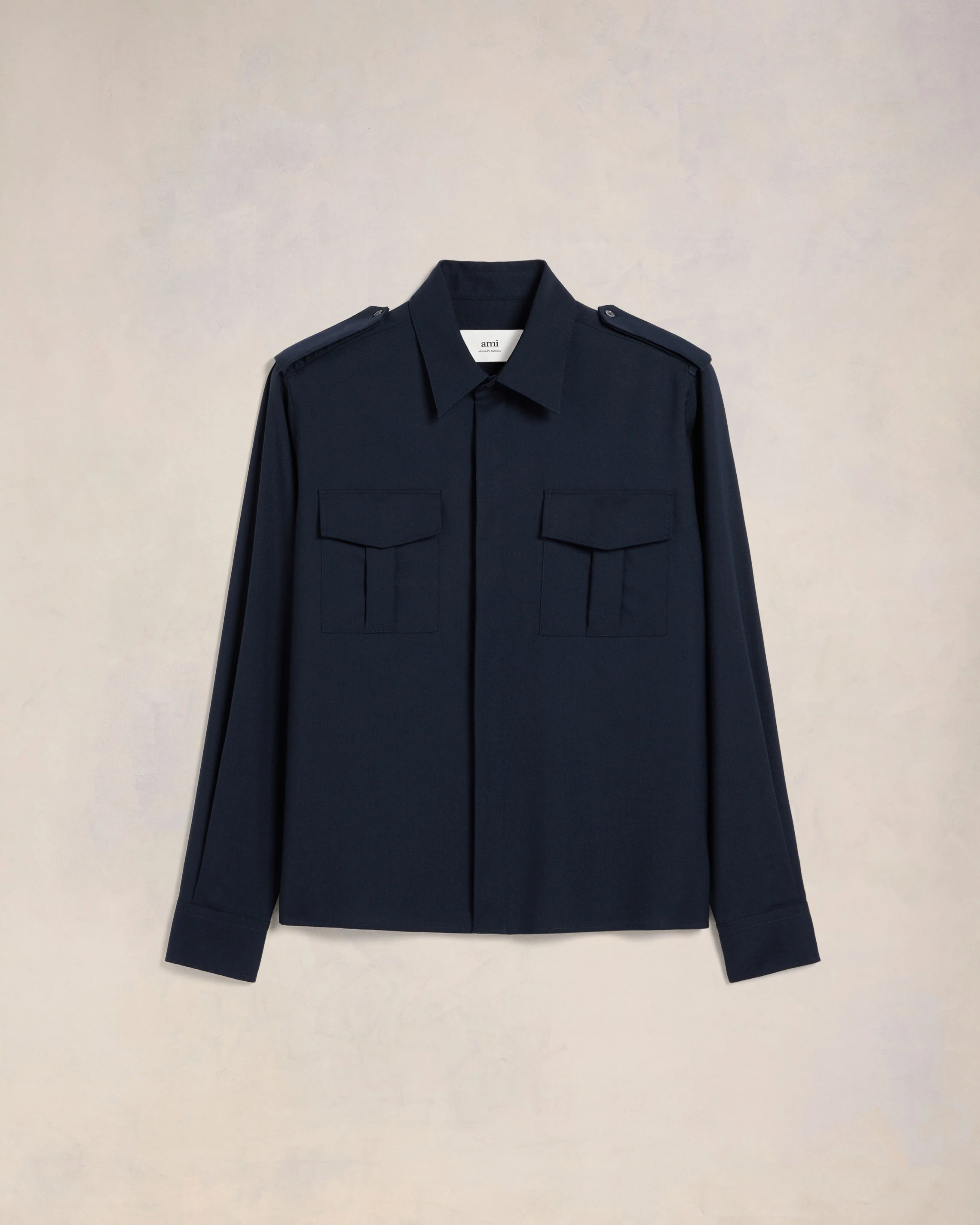Navy Blue Military Shirt - leoleo123123