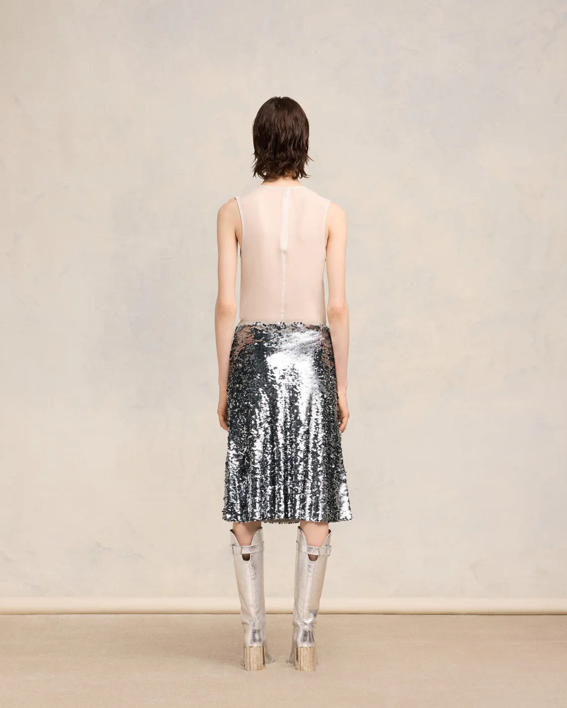 Silver Embroidered Skirt - leoleo123123