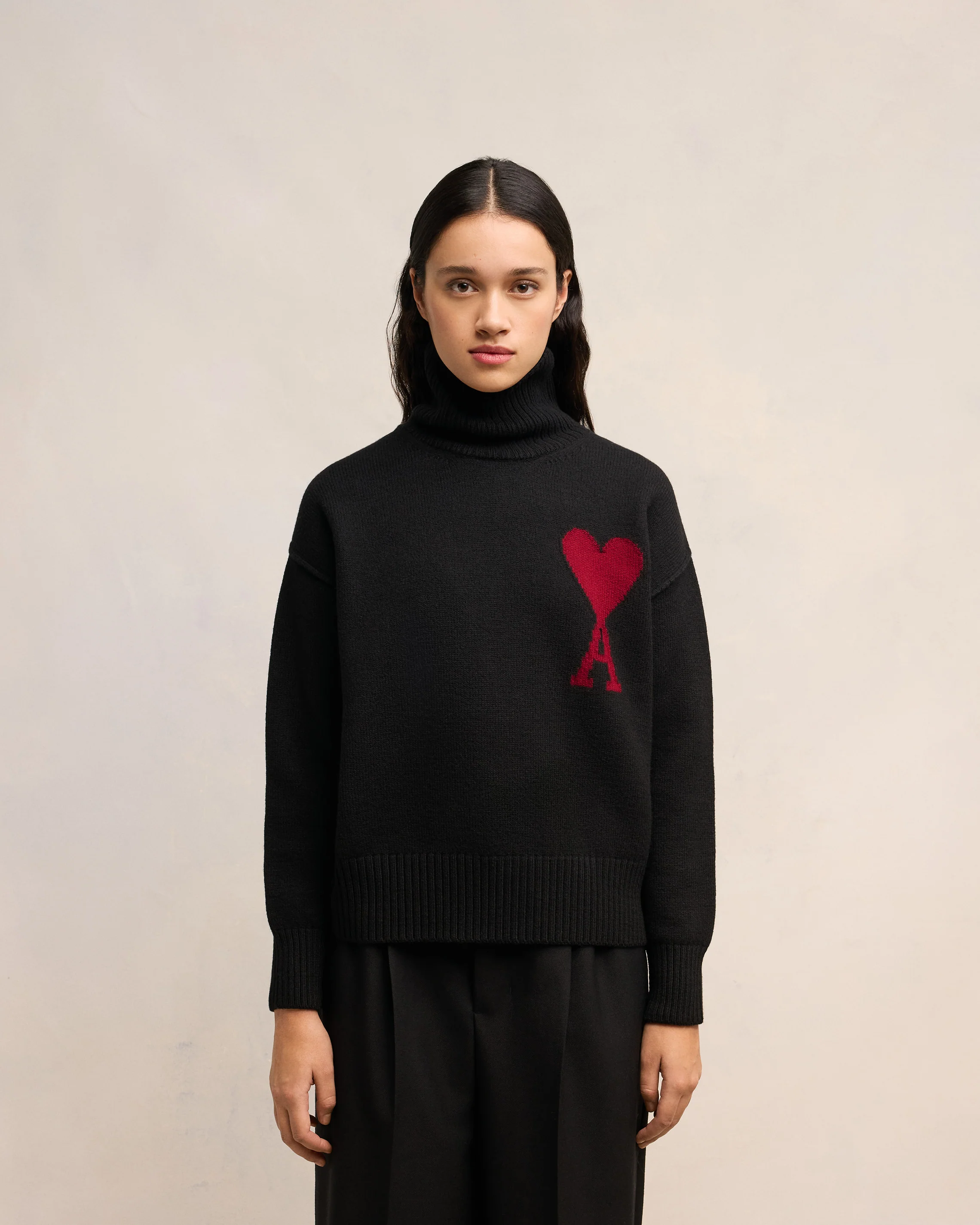 Black Turtleneck Jumper | Ami De Coeur | Ami Paris US - leoleo123123