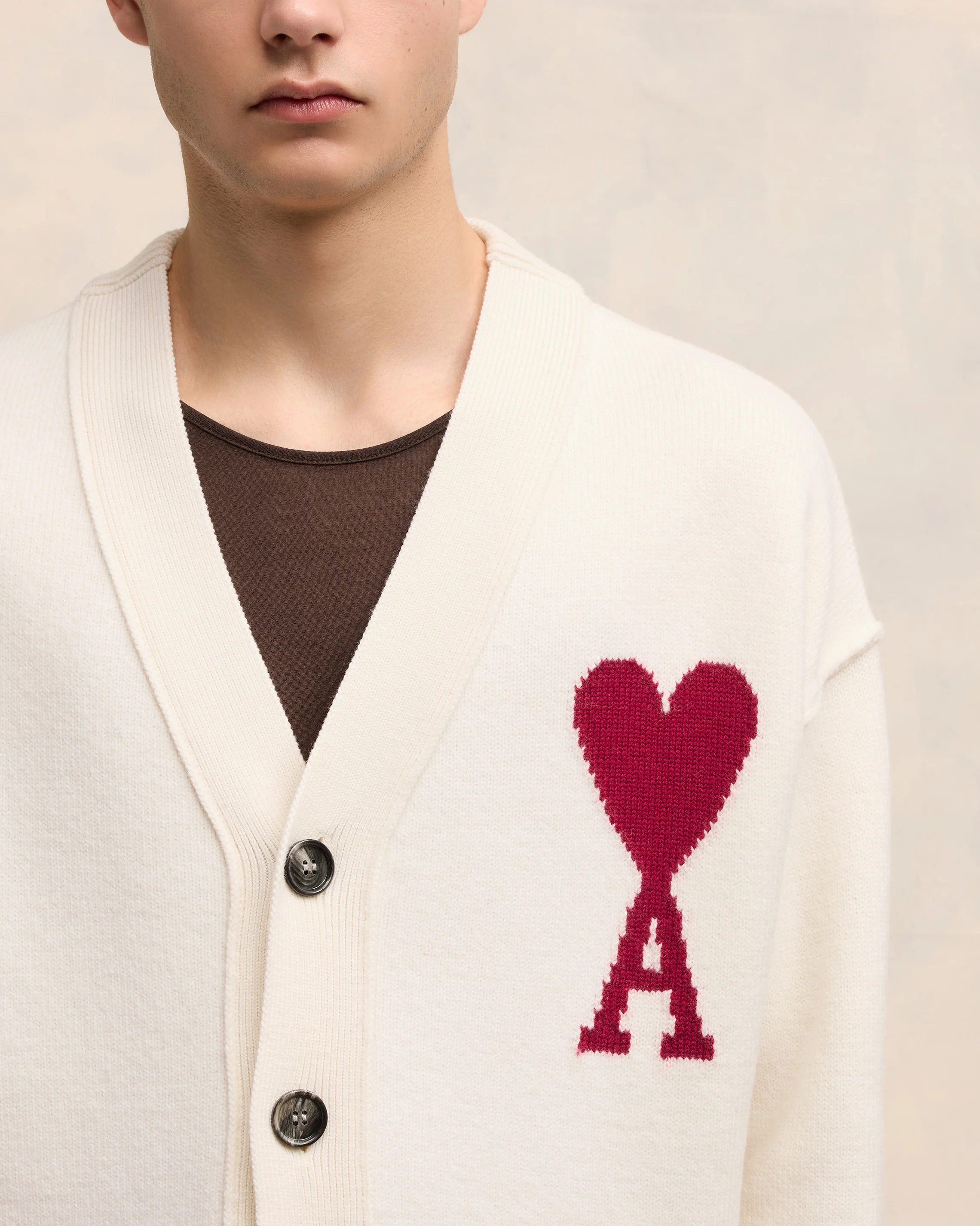 Cardigan Ami De Coeur Rouge Ecru/Rouge - leoleo123123
