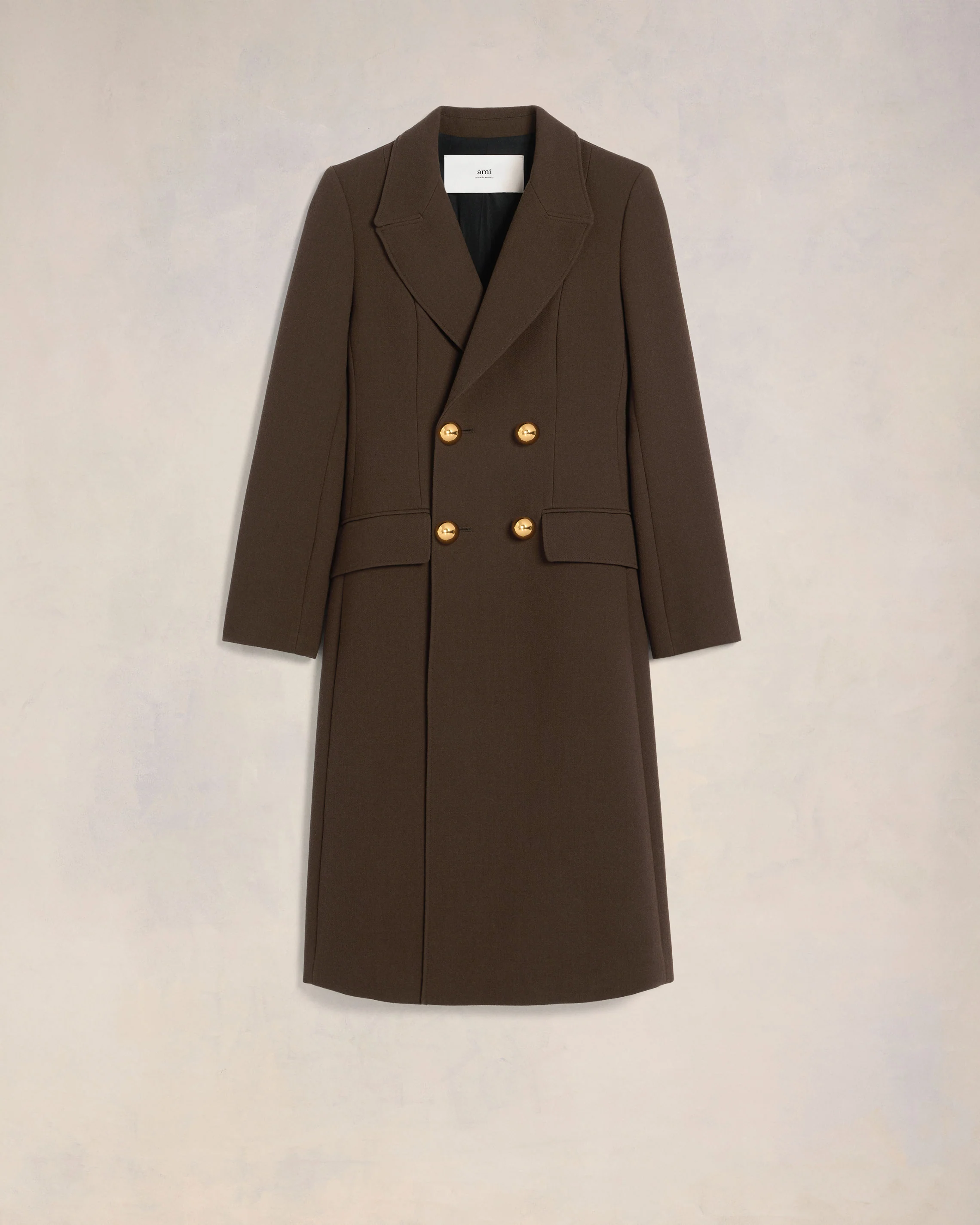 Dark Coffee Fitted Coat - leoleo123123