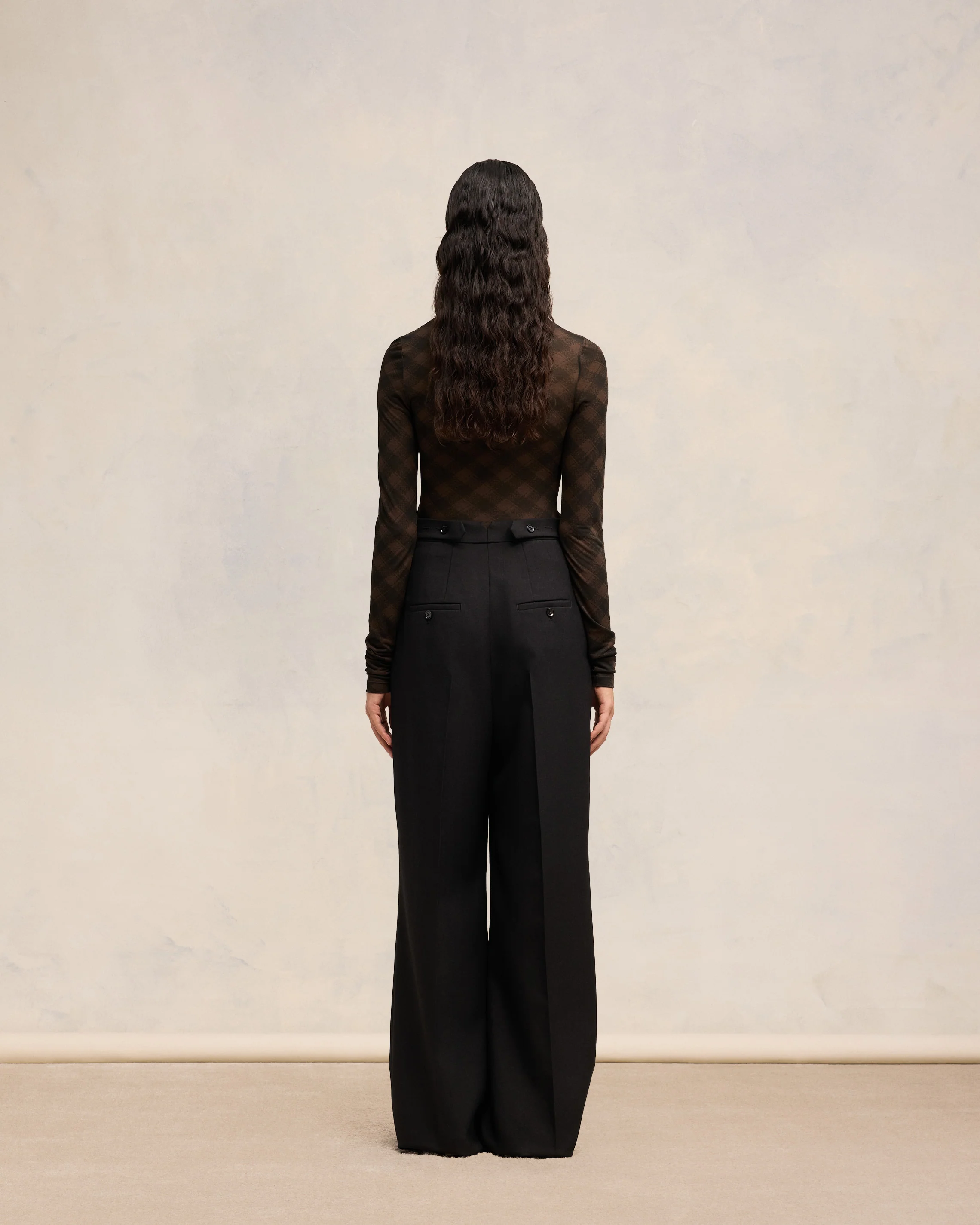 Black/Dark Coffee Long Sleeve Fluide Top - leoleo123123