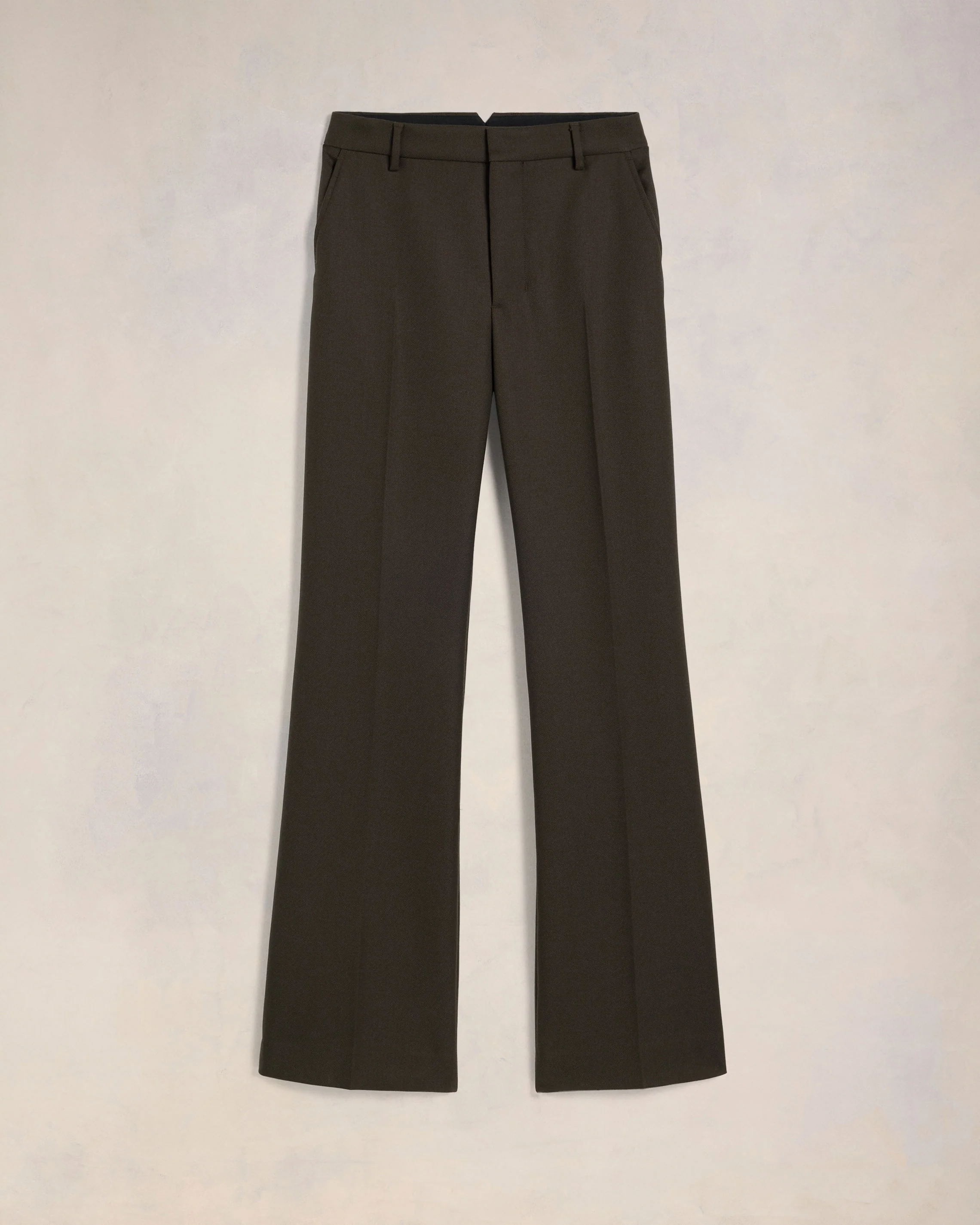 Dark Coffee Flare Fit Trousers - leoleo123123