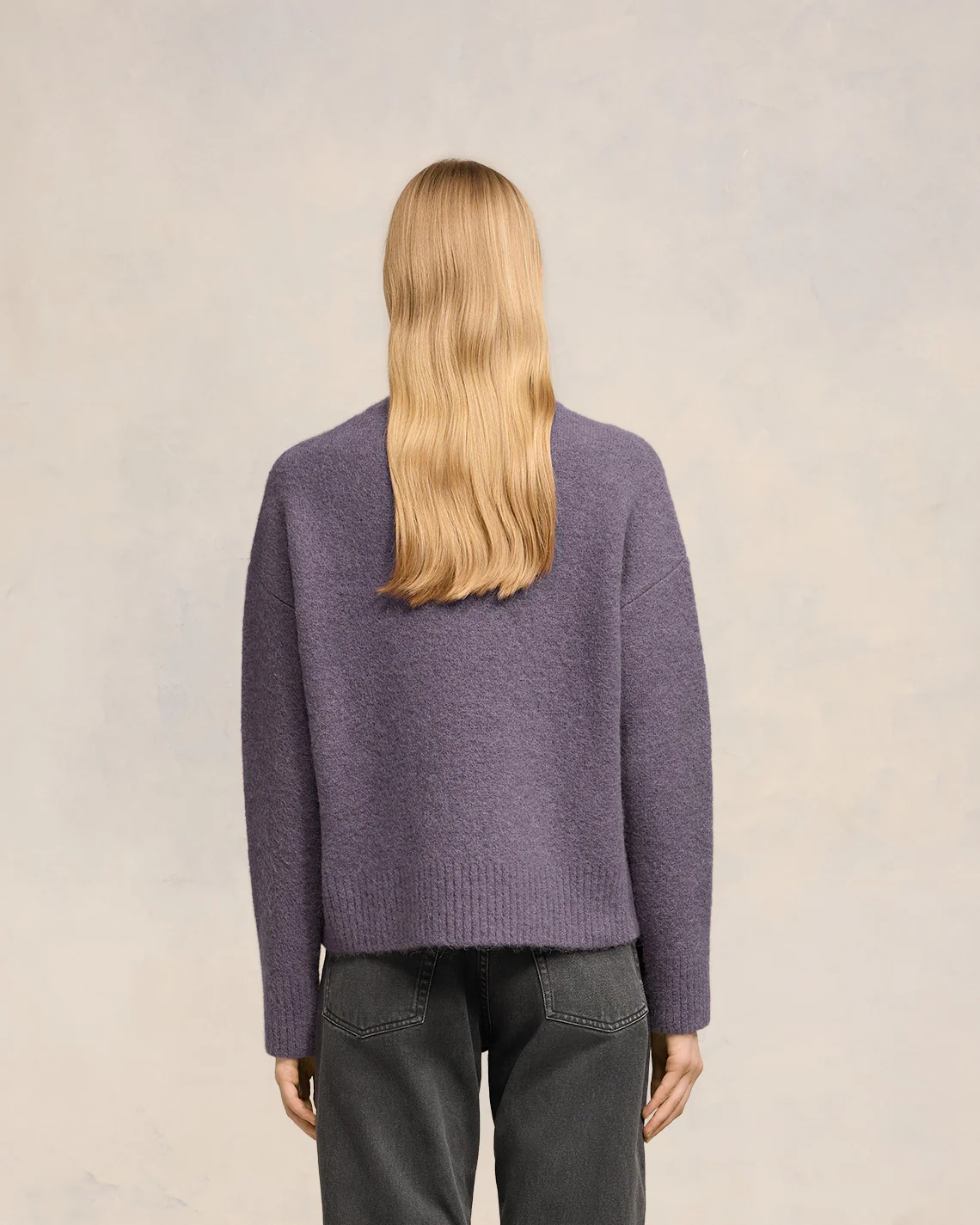 Lilac Off-White Ami De Coeur Funnel Neck Sweater - leoleo123123