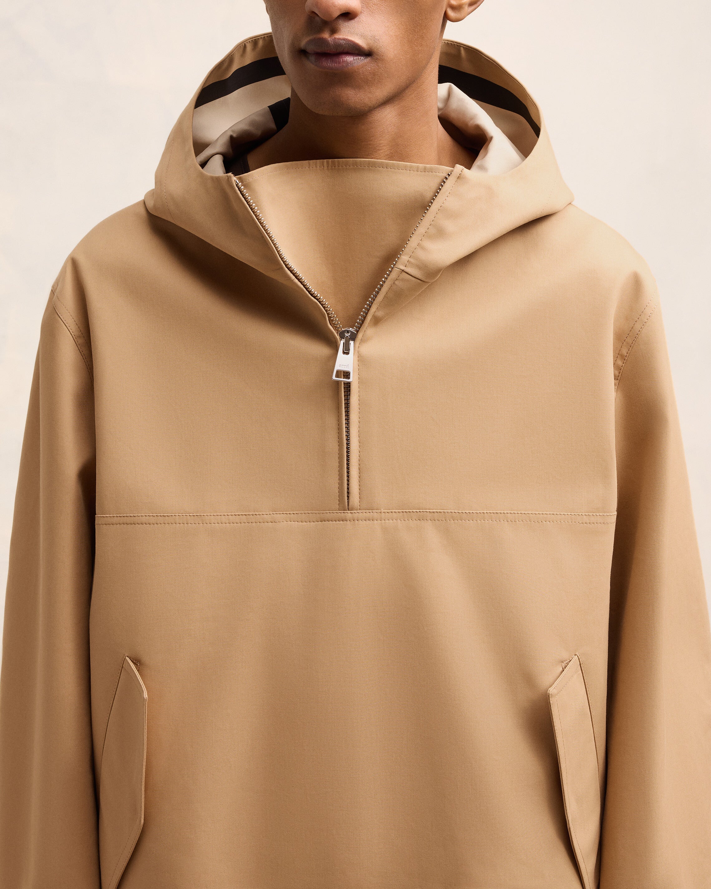 Sand/ Light Beige Hooded Vareuse - leoleo123123