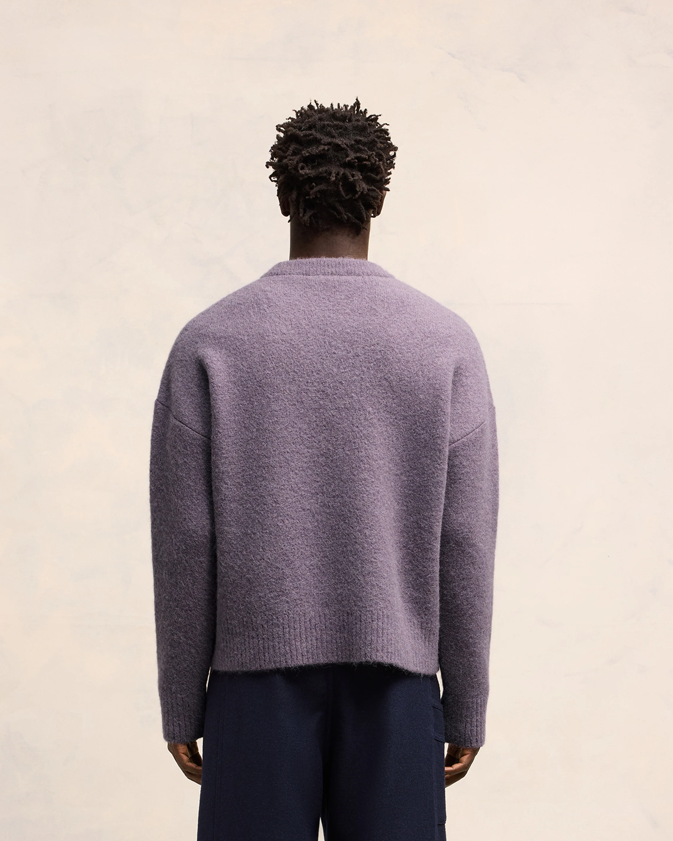Lilac Off-White Ami De Coeur Crew Neck Sweater - leoleo123123