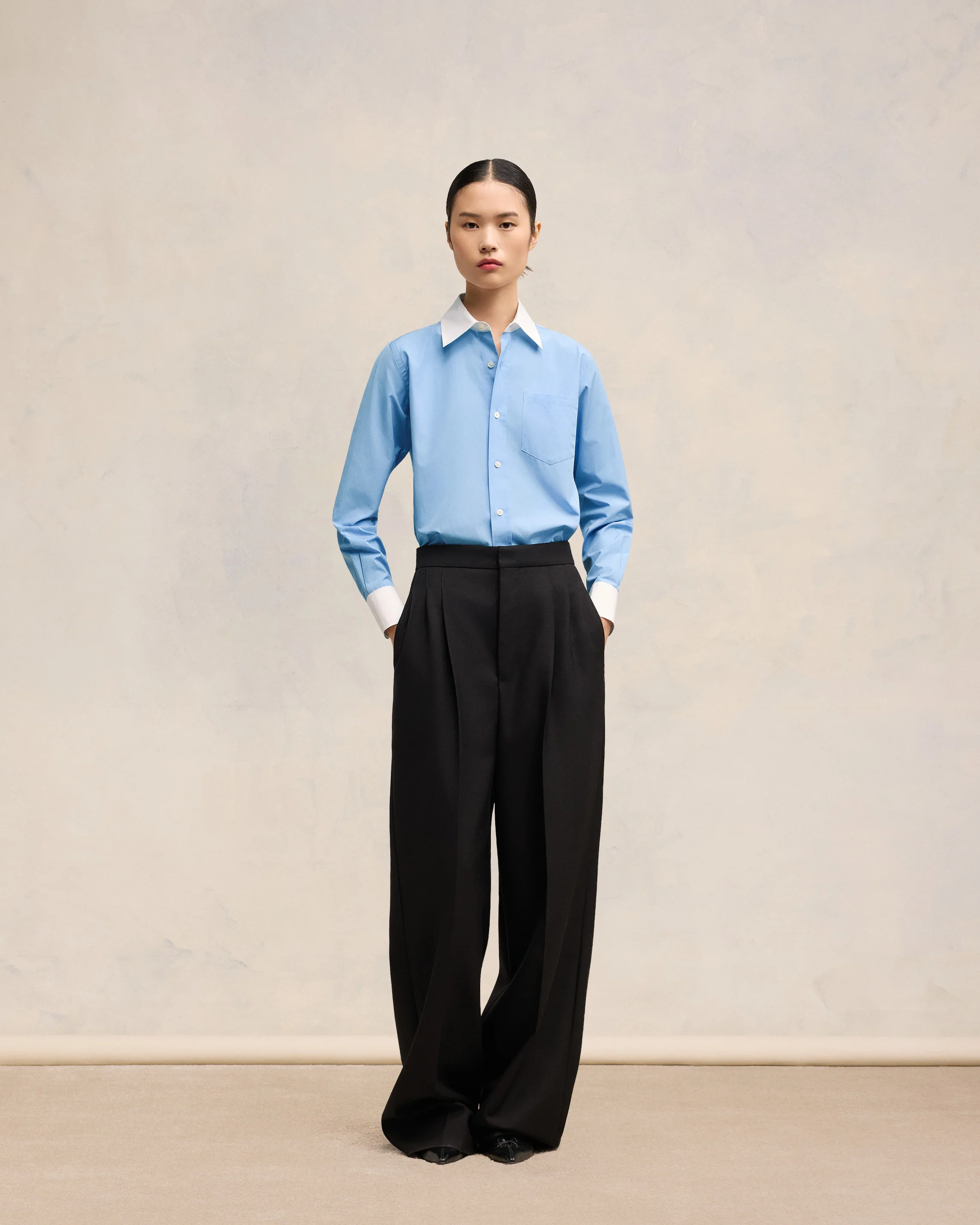 Cashmere Blue/ White Classic Shirt - leoleo123123