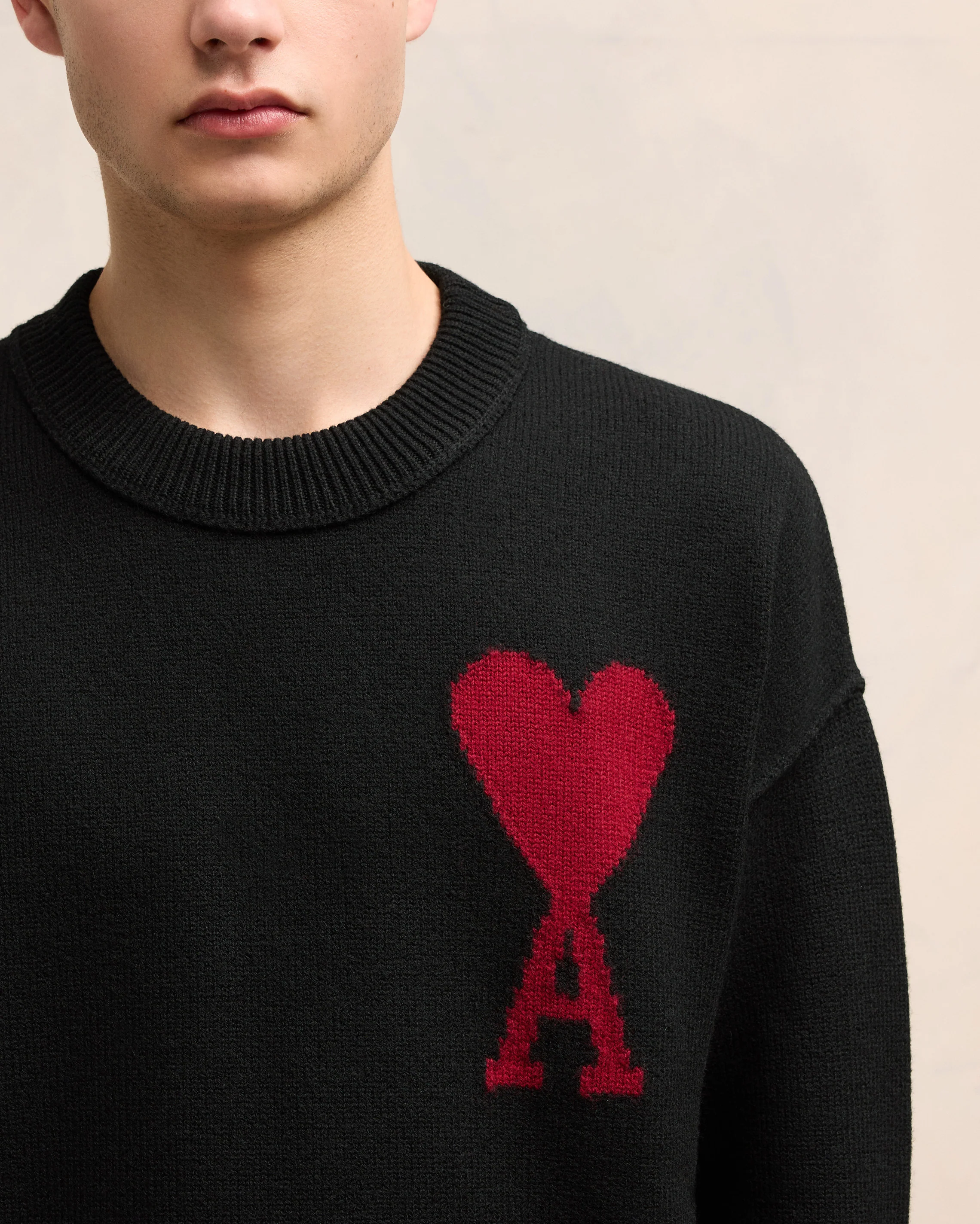 Black Wool Jumper | Ami De Coeur | Ami Paris US - leoleo123123