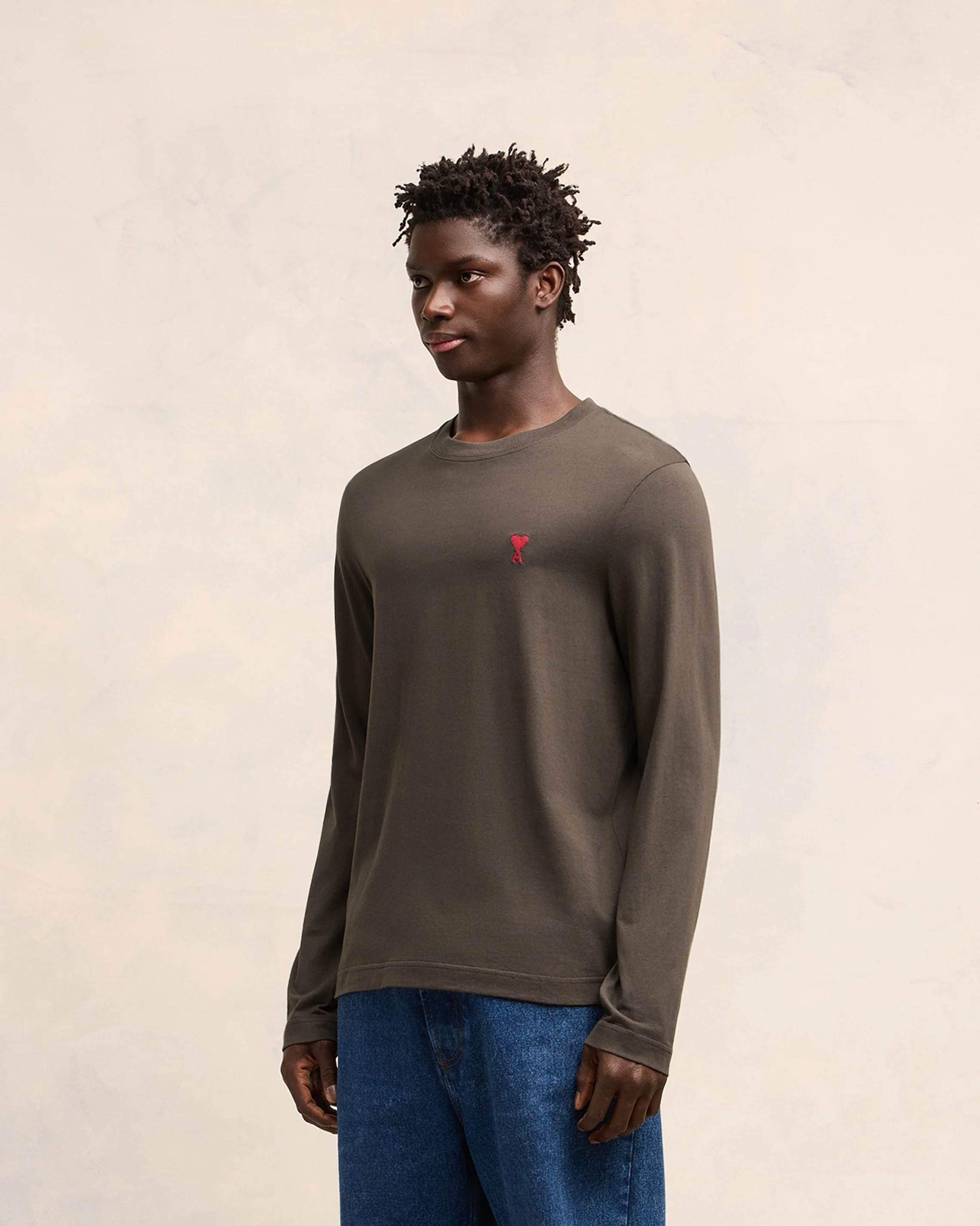 Dark Coffee Red Ami De Coeur Longlseeves T-Shirt - leoleo123123