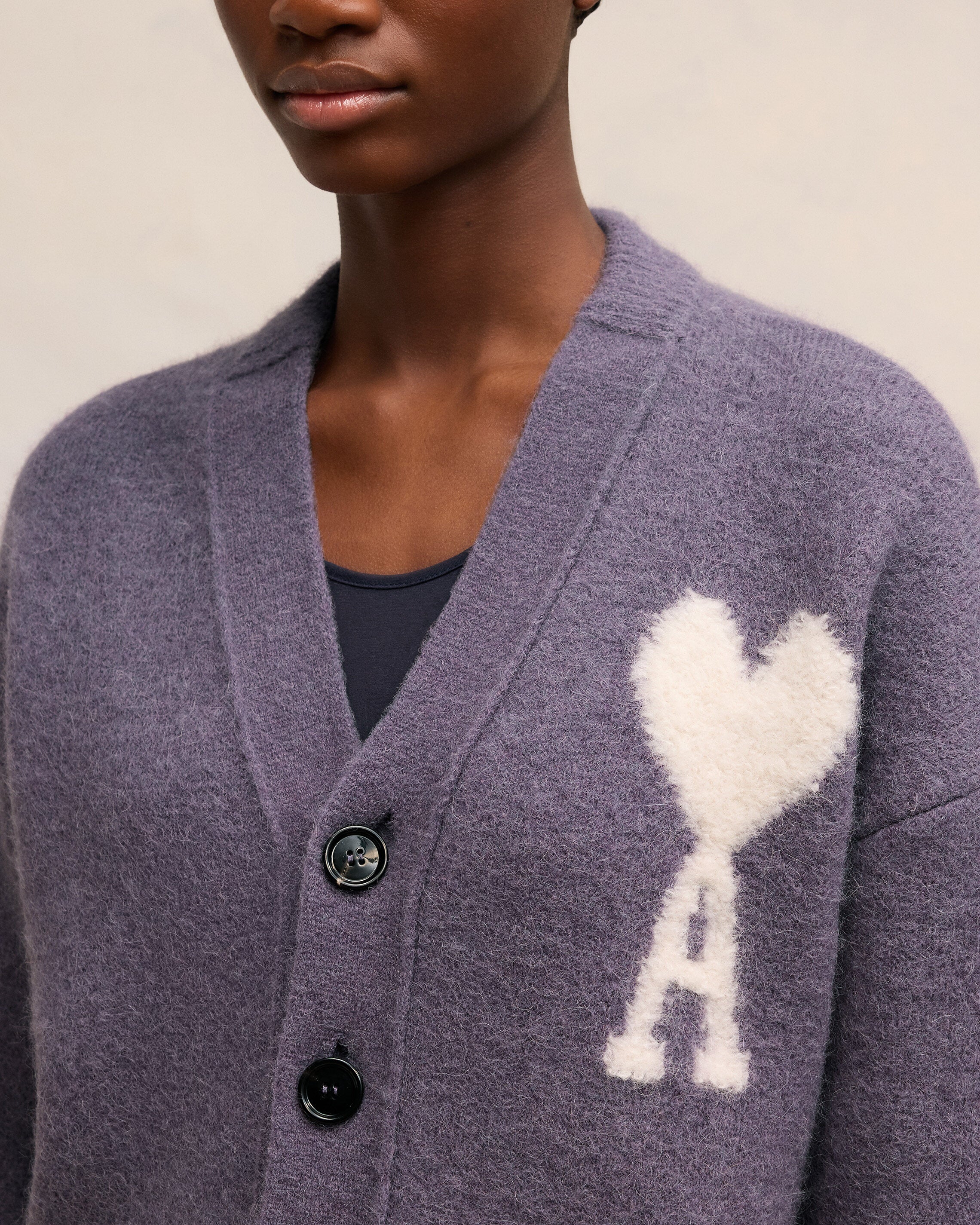 Lilac Off-White Ami De Coeur Cardigan - leoleo123123