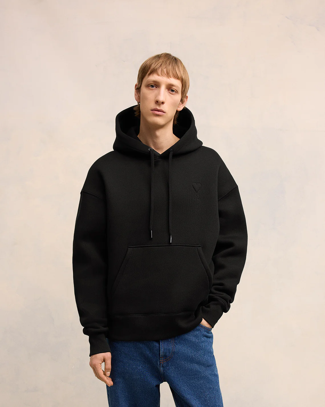 Black Embossed Hoodie | Ami de Coeur | Ami Paris UK - leoleo123123