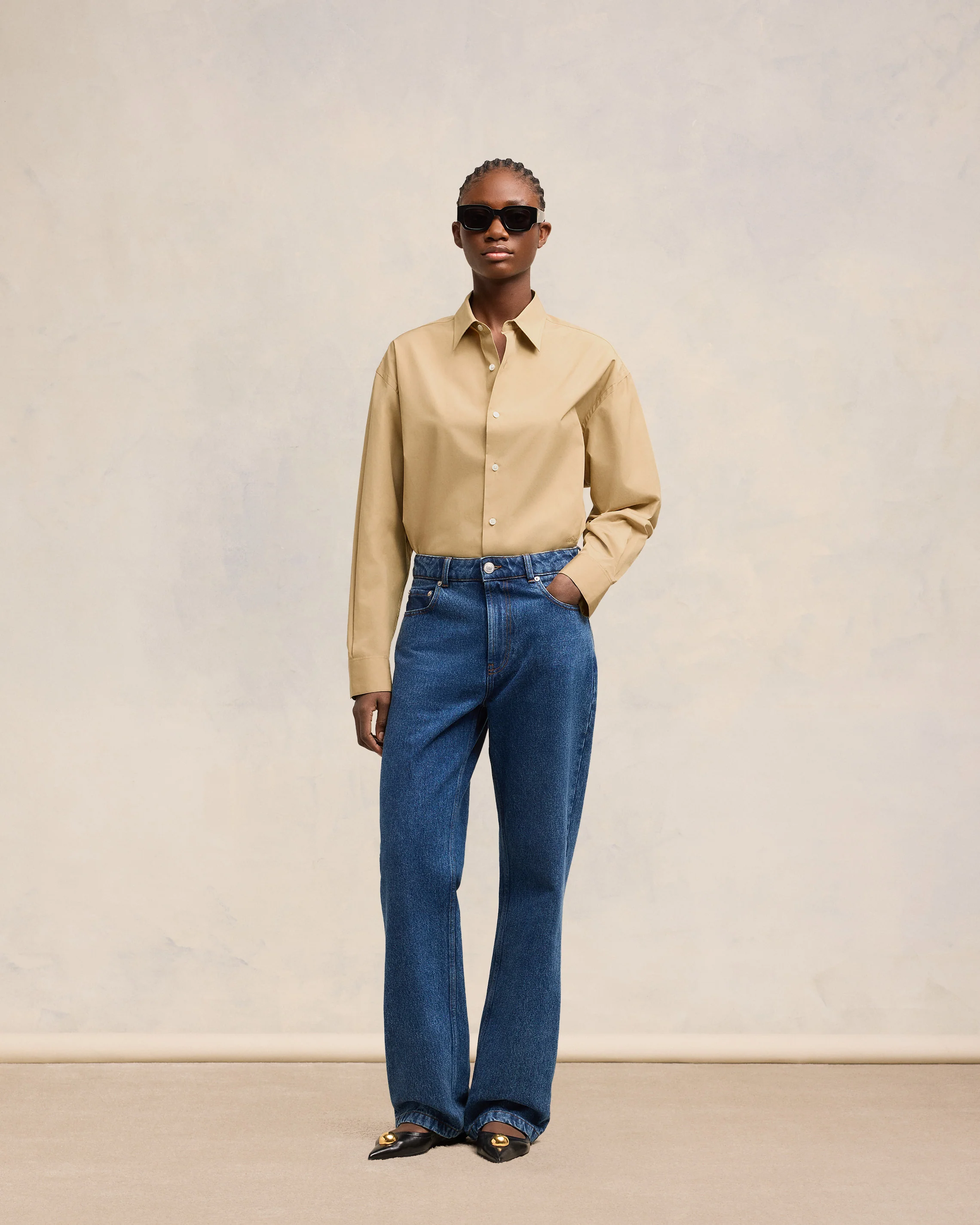 Sand Boxy Fit Shirt - leoleo123123