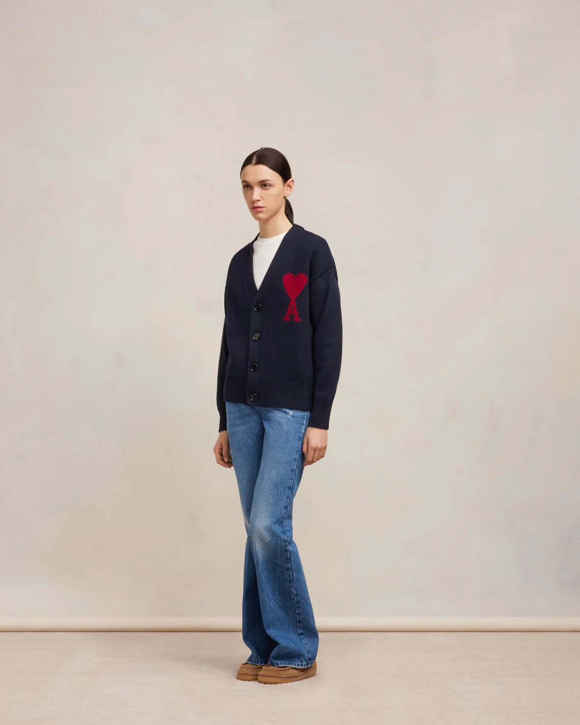 Cardigan Ami De Coeur Rouge Bleu Nuit/Rouge - leoleo123123