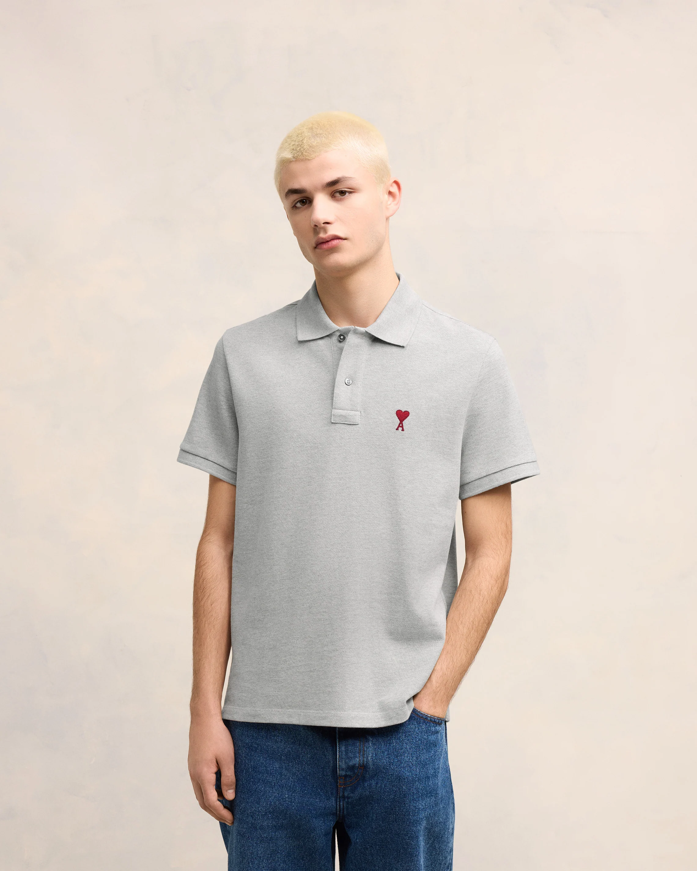 Heather Ash Grey Ami De Coeur Polo Shirt - leoleo123123