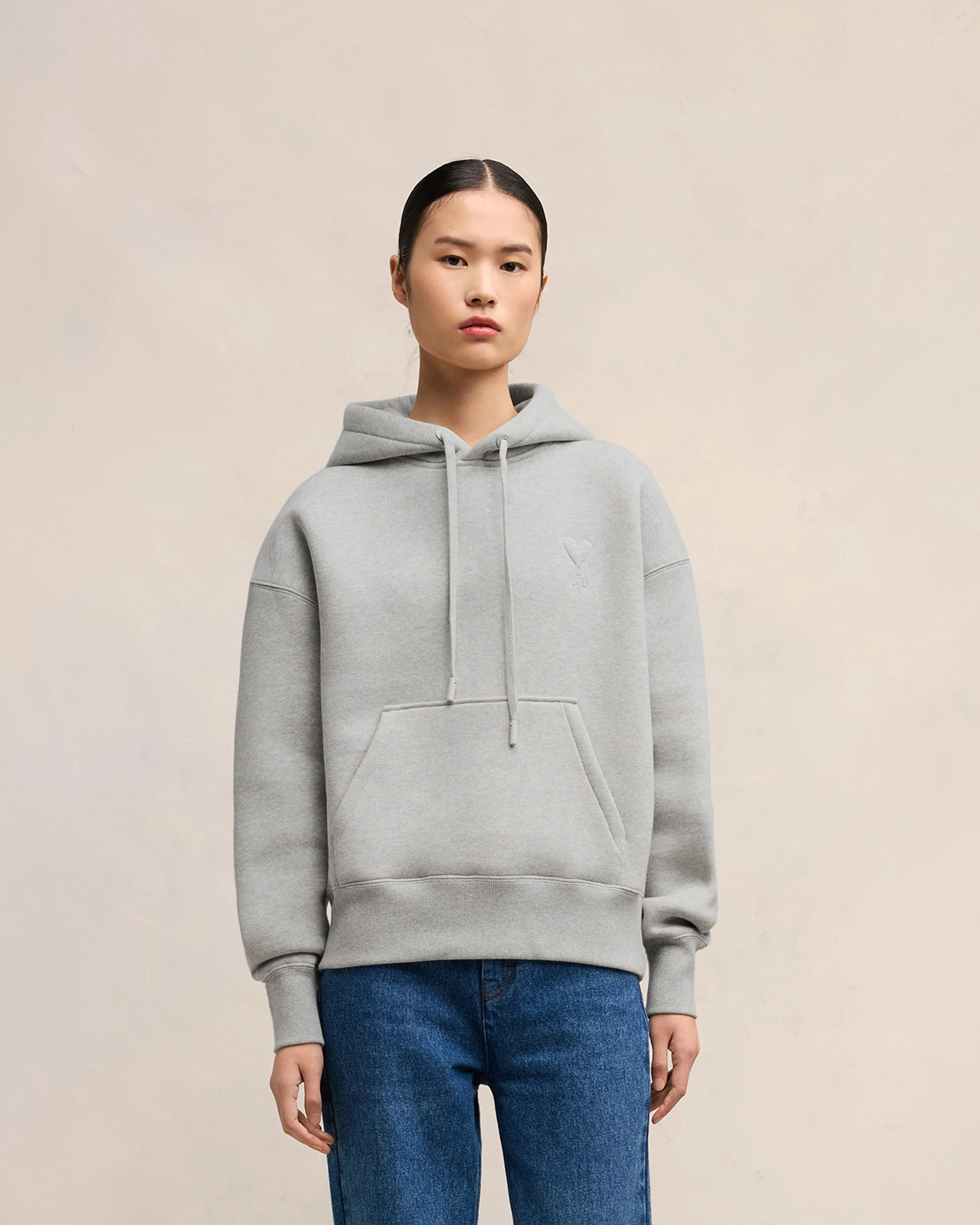 Heather Ash Grey Ami De Coeur Hoodie - leoleo123123