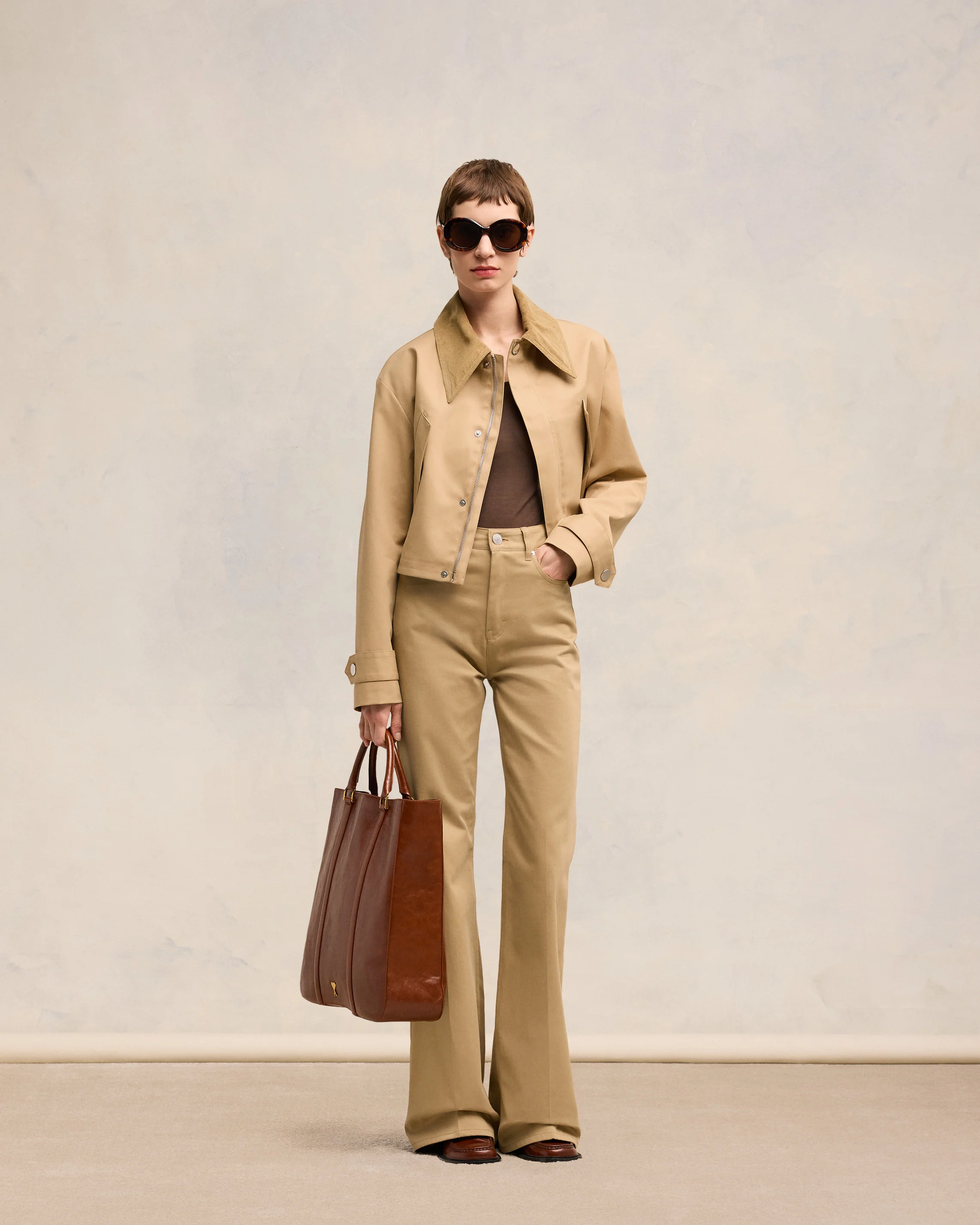 Sand Flare Fit Trousers - leoleo123123