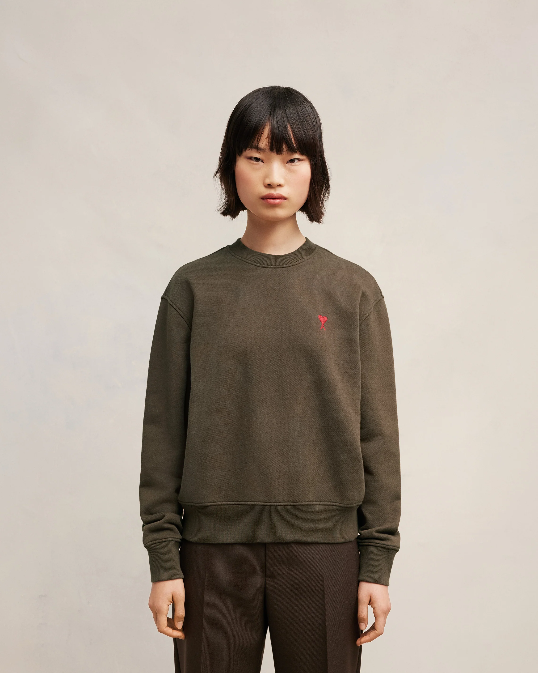 Dark Coffee Red Ami De Coeur Sweatshirt - leoleo123123