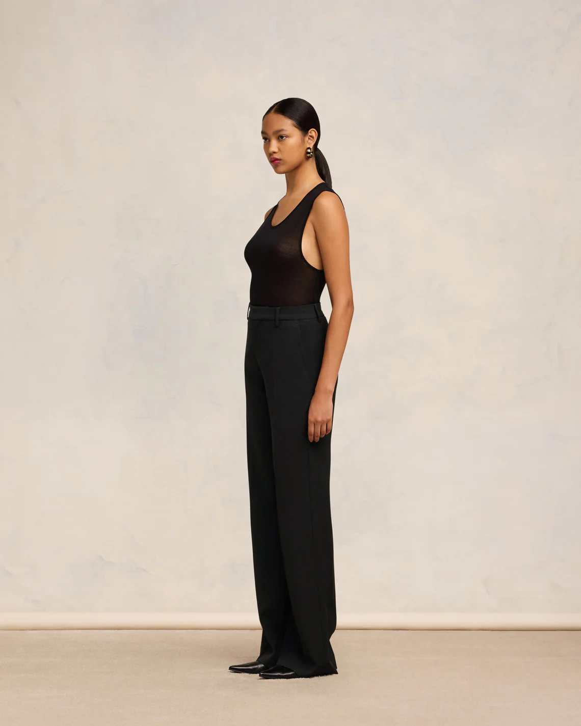 Black Flare Fit Trousers - leoleo123123