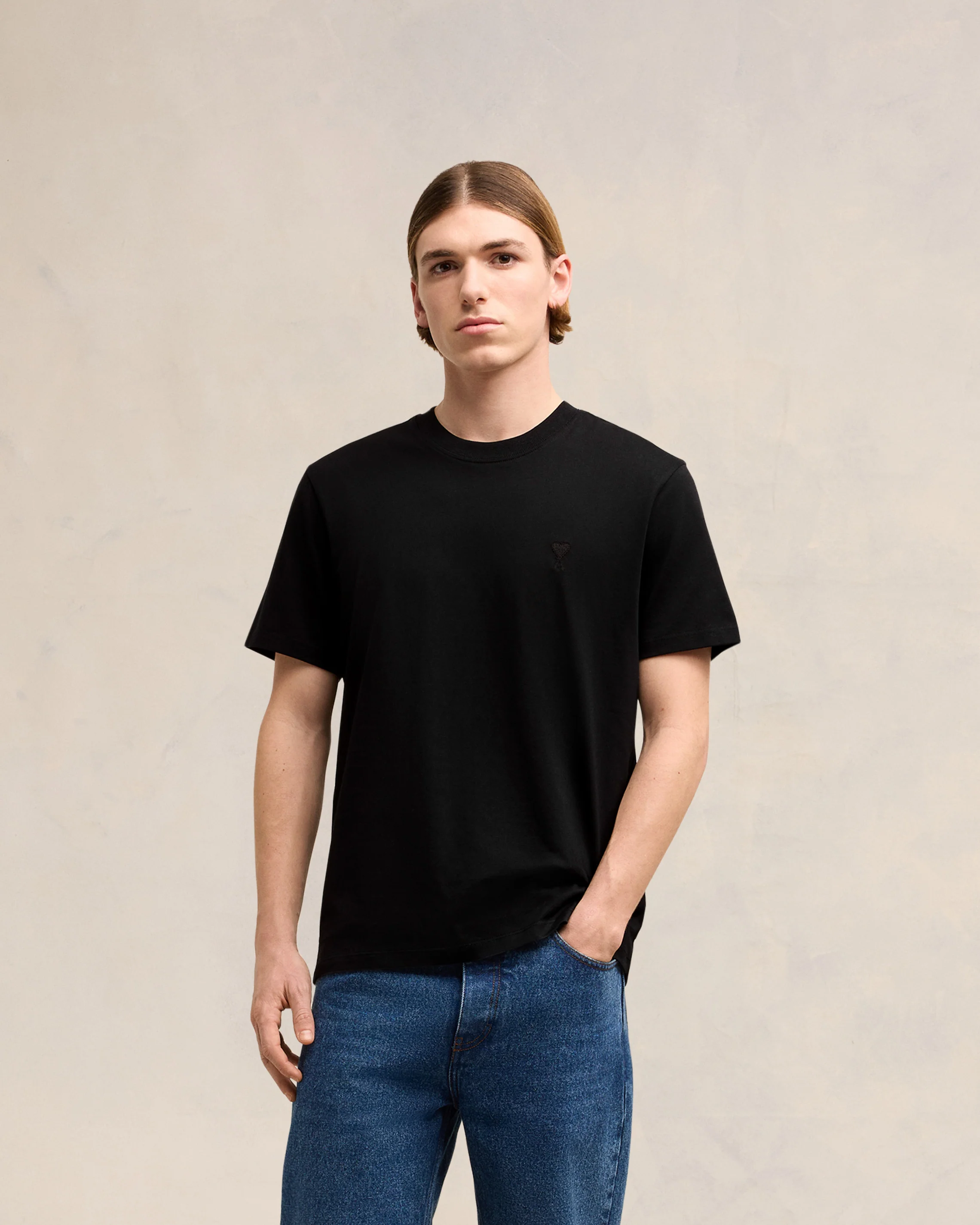 Black Jersey T-shirt | Ami De Coeur | Ami Paris US - leoleo123123