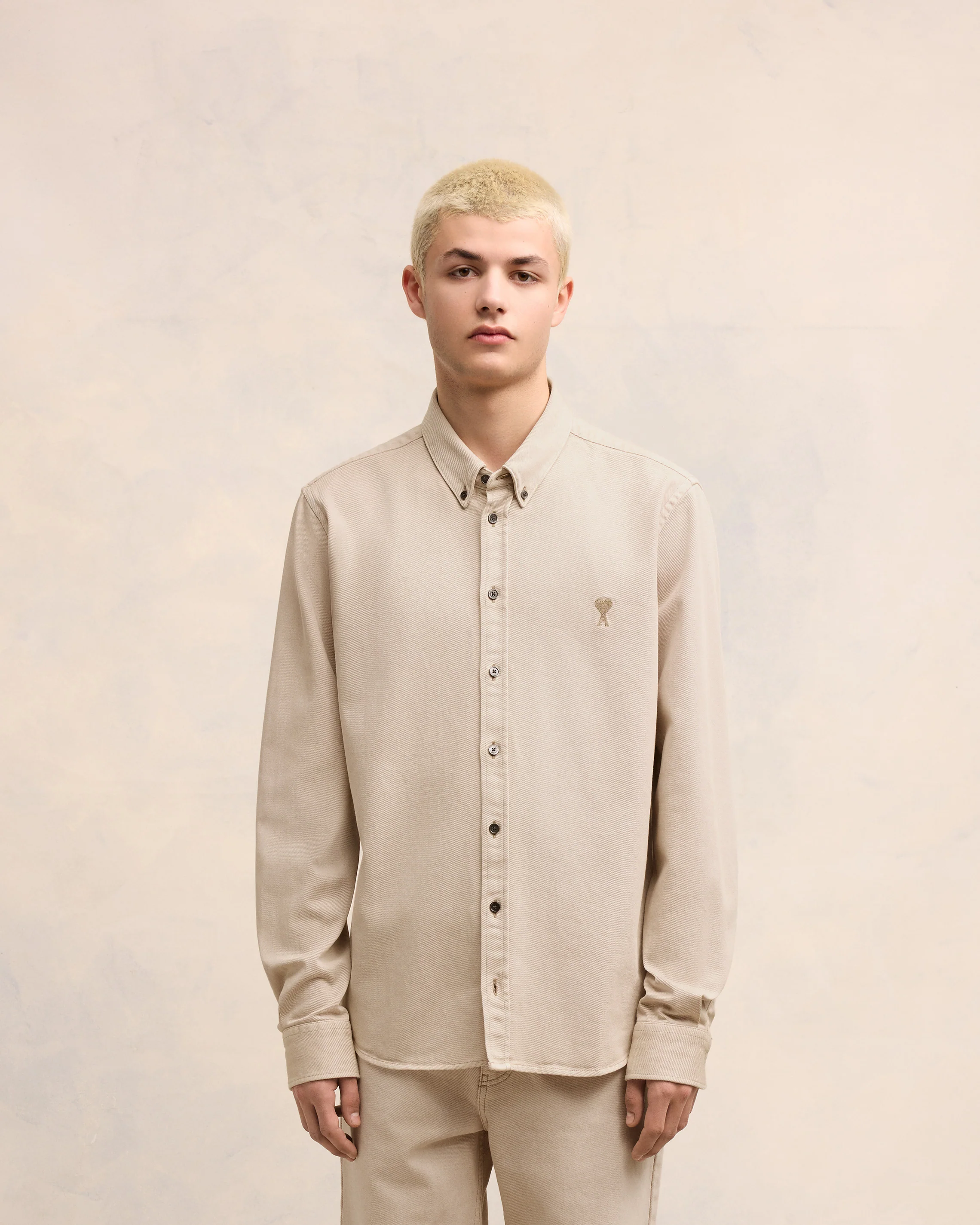 Off White Button-Down Ami De Coeur Shirt - leoleo123123
