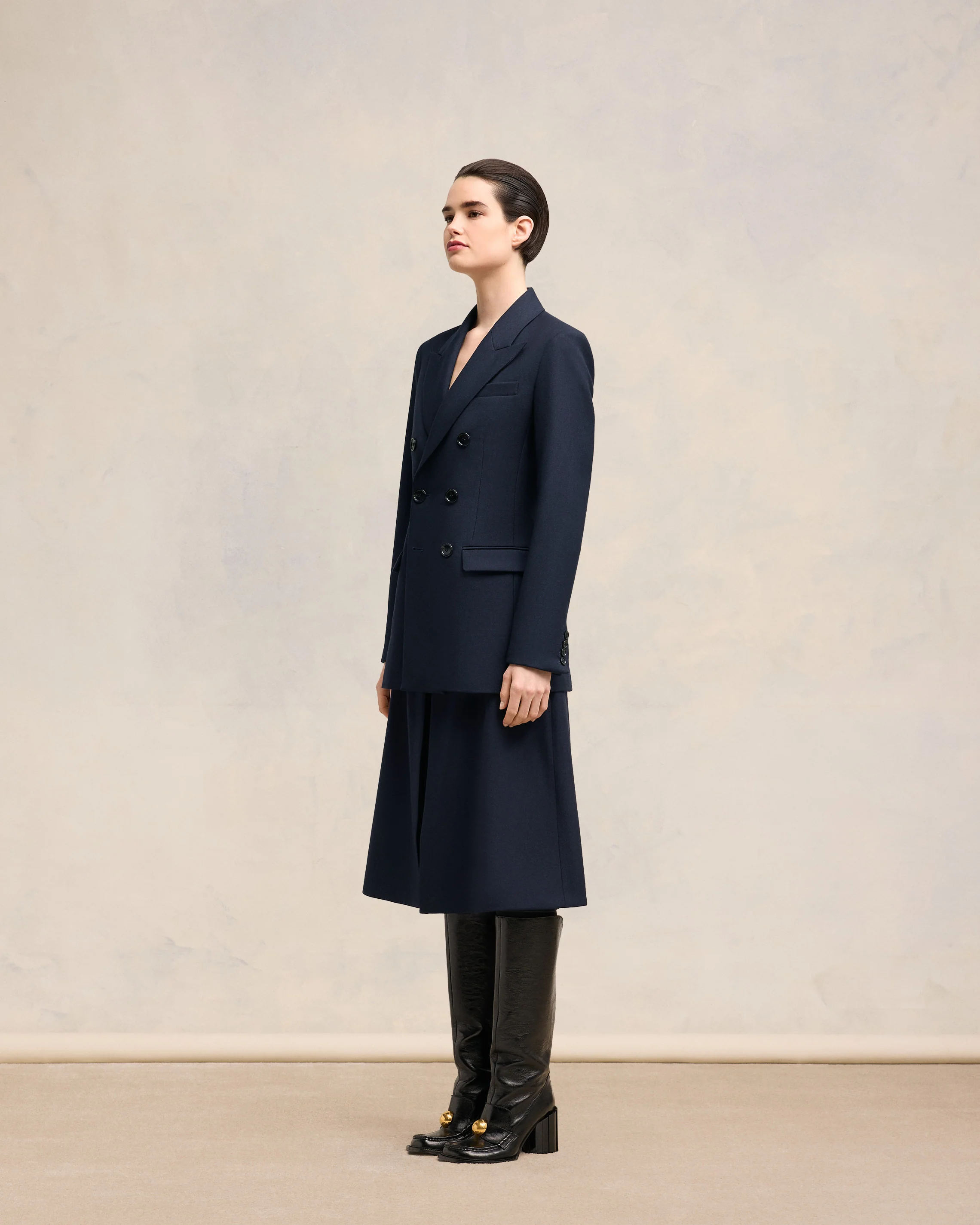 Navy Blue Double Breasted Jacket - leoleo123123