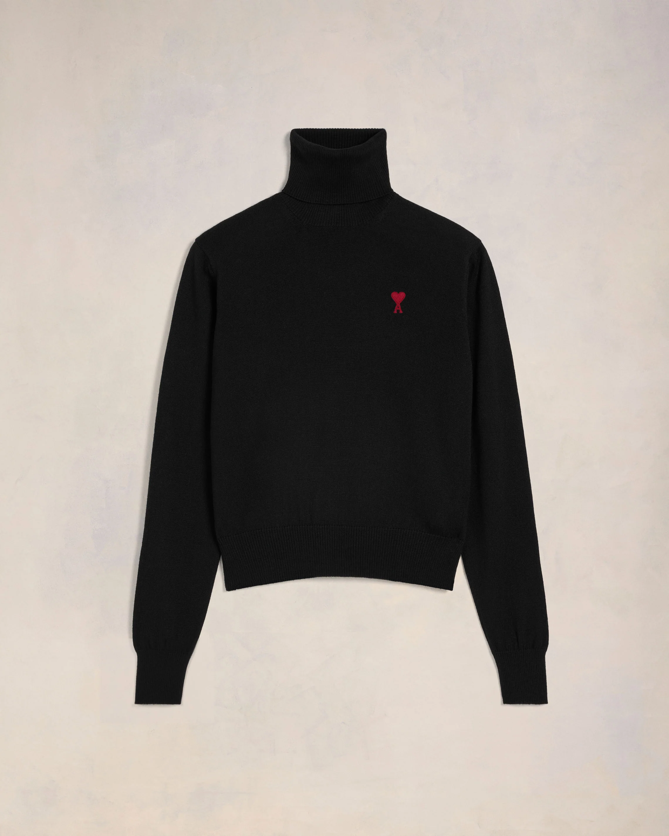 Black Red Ami De Coeur Turtle Neck Sweater - leoleo123123