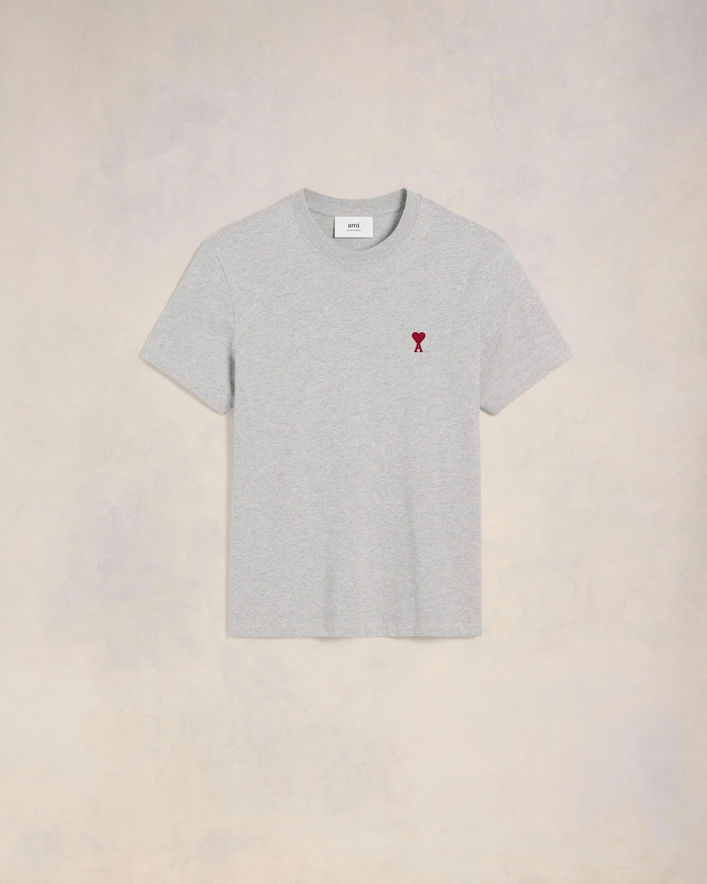 Heather Ash Grey Red Ami De Coeur T-Shirt - leoleo123123