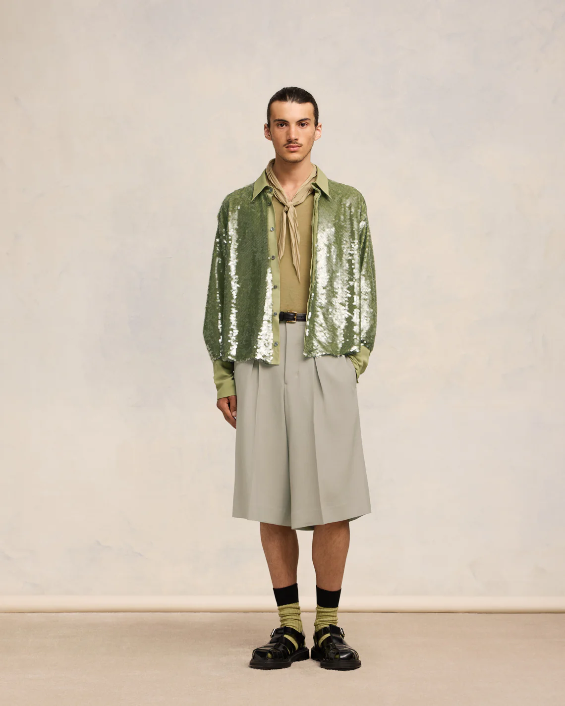 Olive Embroidered Shirt - leoleo123123