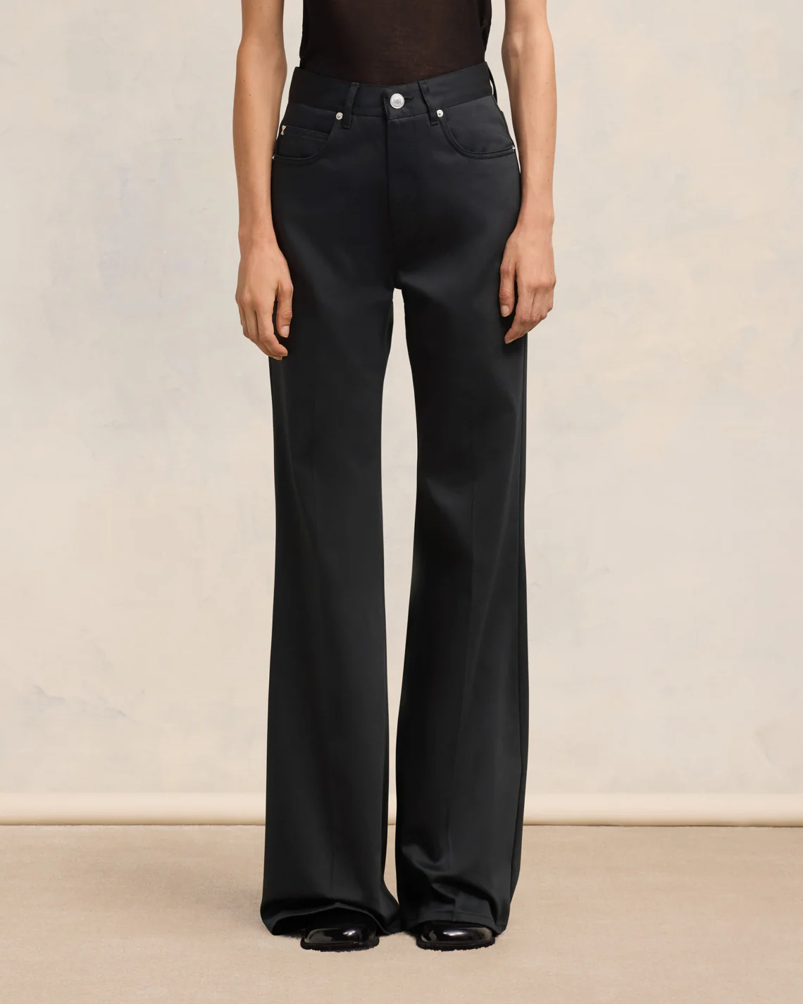 Black Flare Fit Trousers - leoleo123123