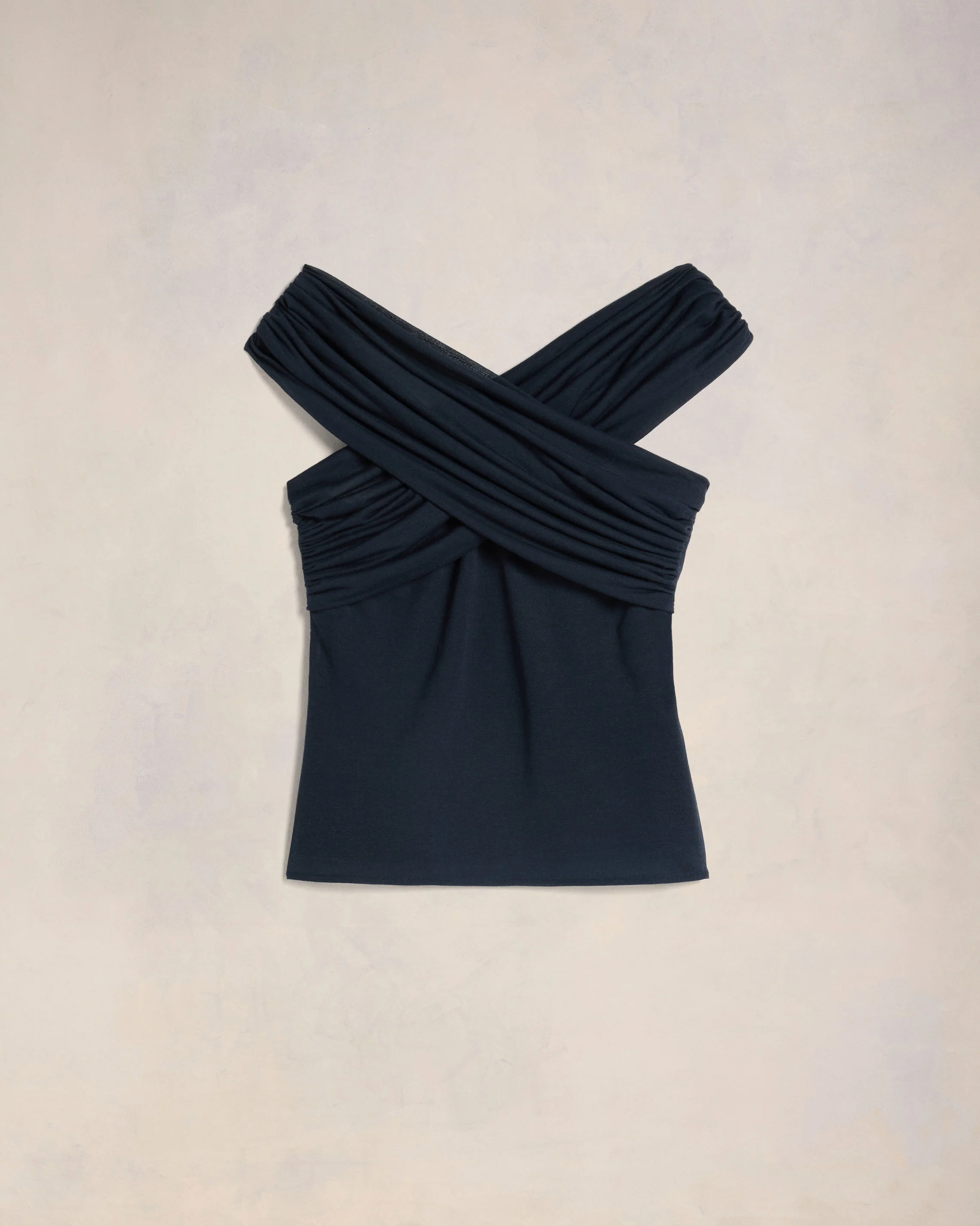 Navy Blue Drapped Top - leoleo123123