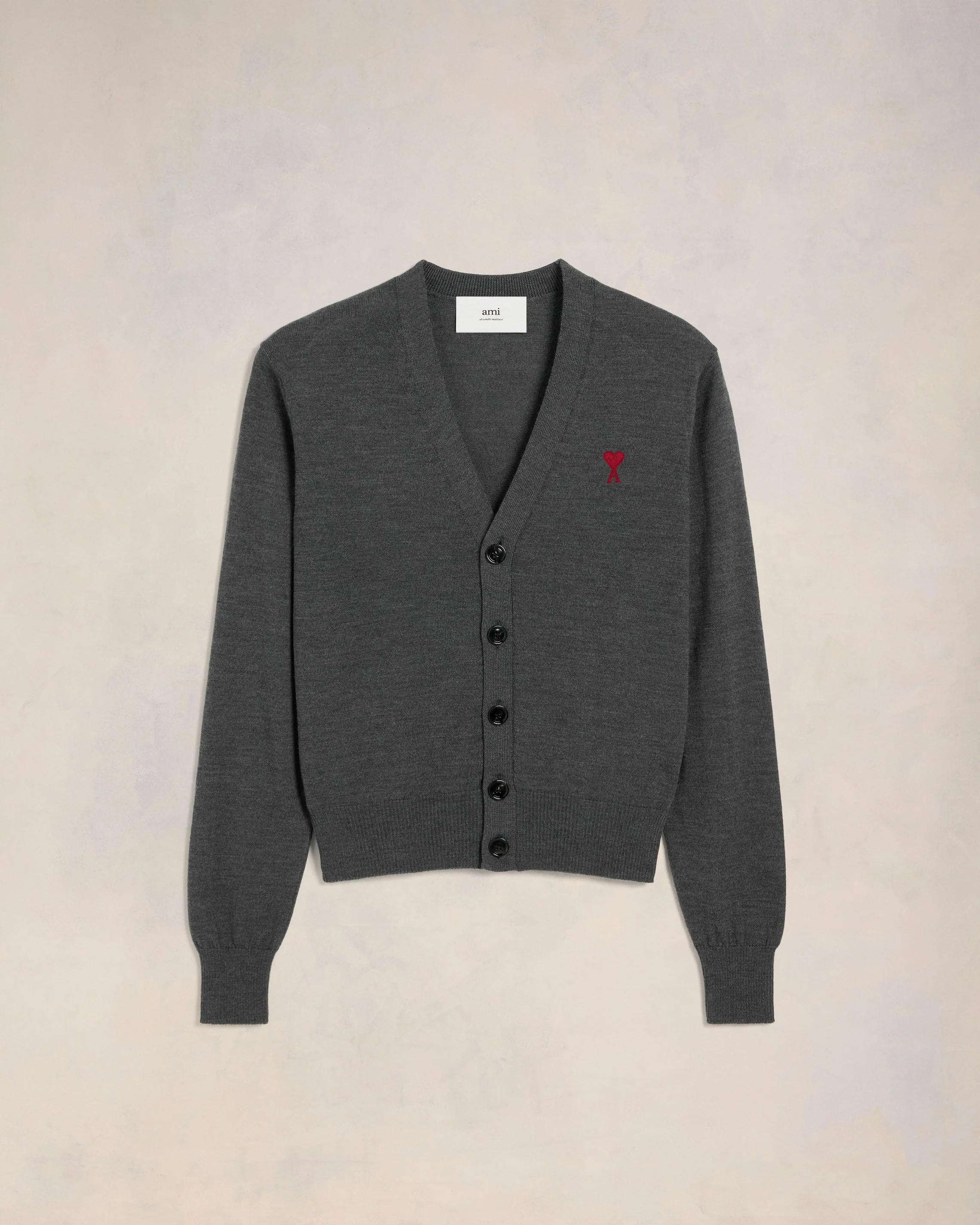 Cardigan Ami De Coeur Rouge Gris Chiné - leoleo123123
