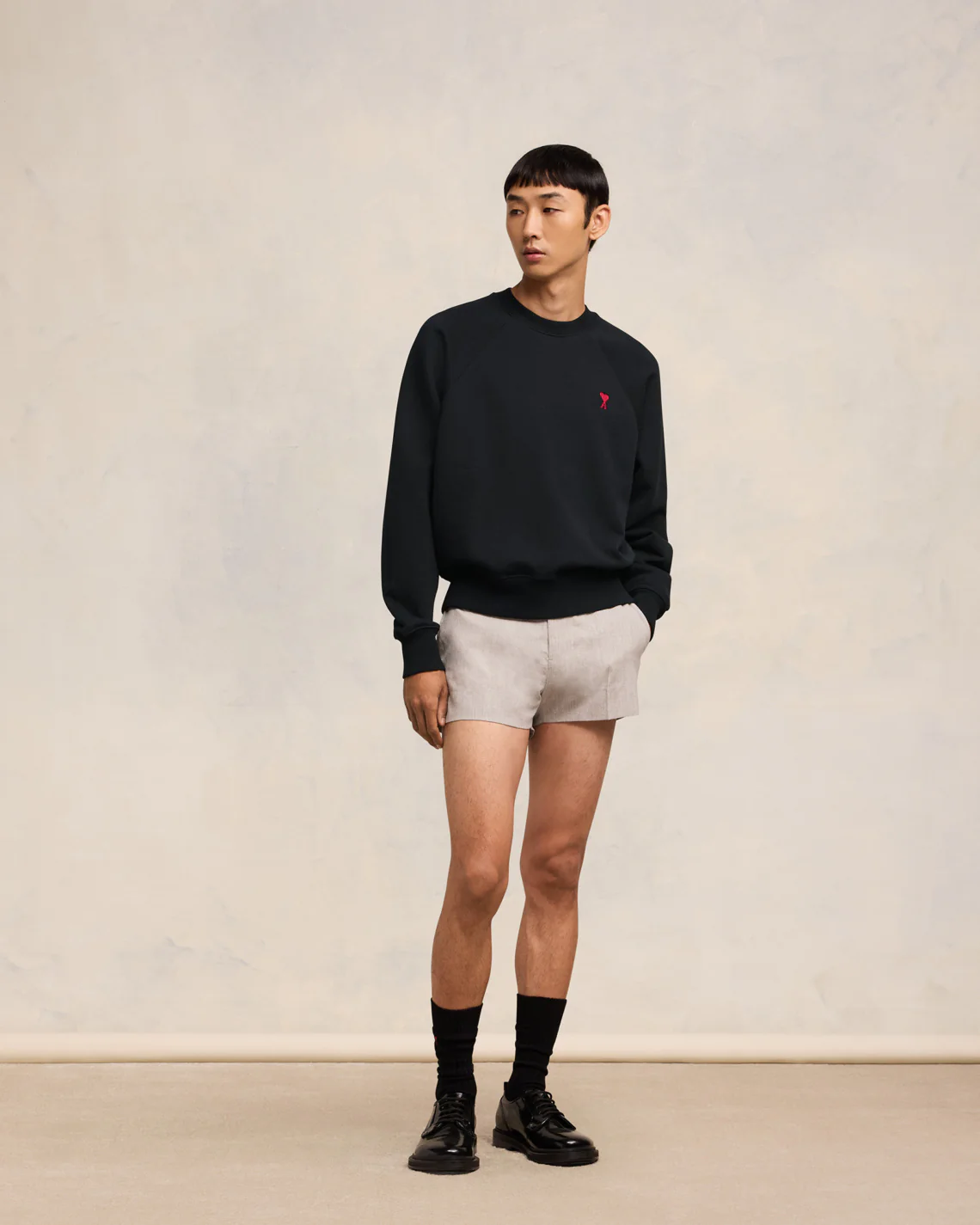 Sweatshirt Ami De Coeur Coupe Boxy Noir - leoleo123123