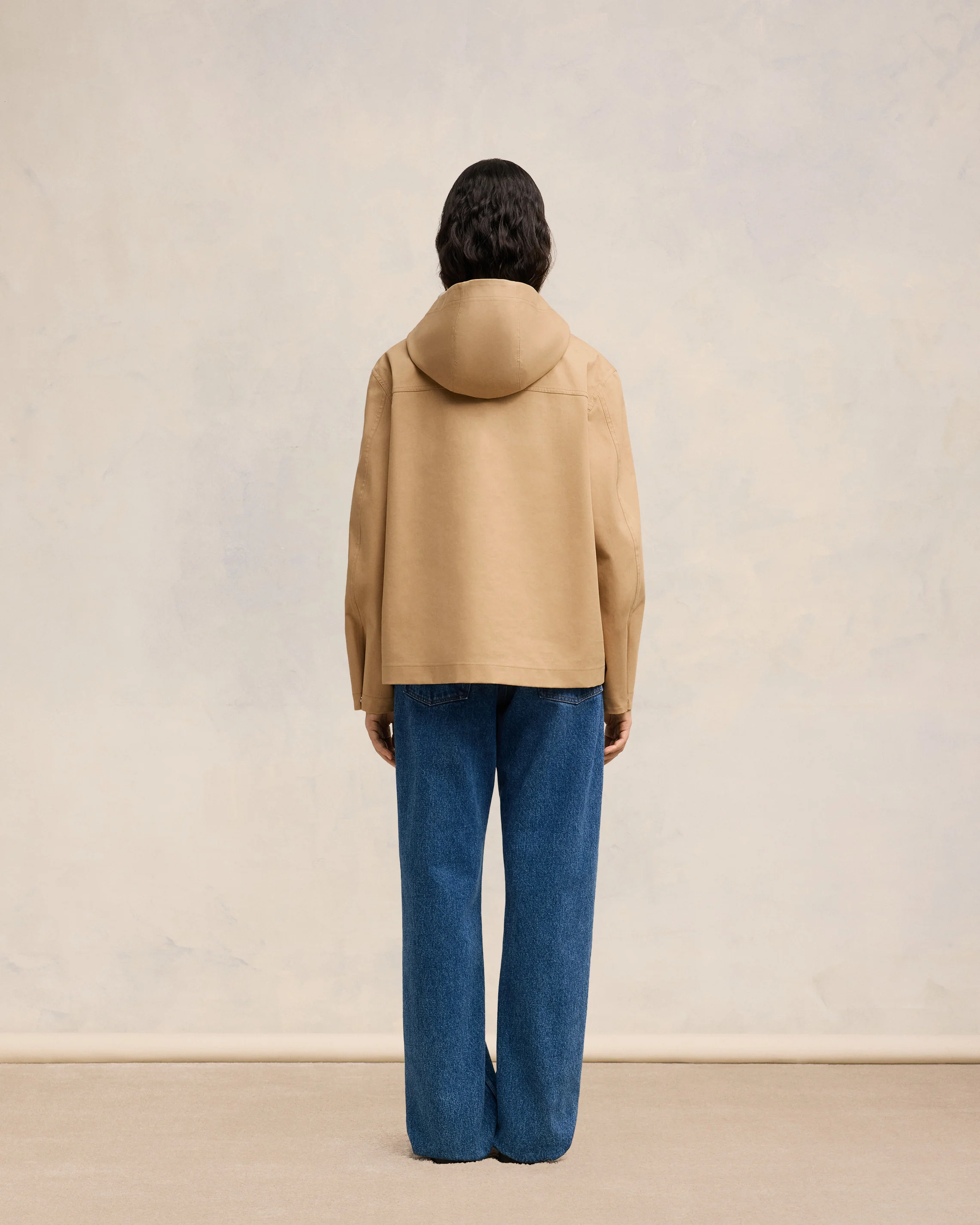 Sand/ Light Beige Hooded Vareuse - leoleo123123
