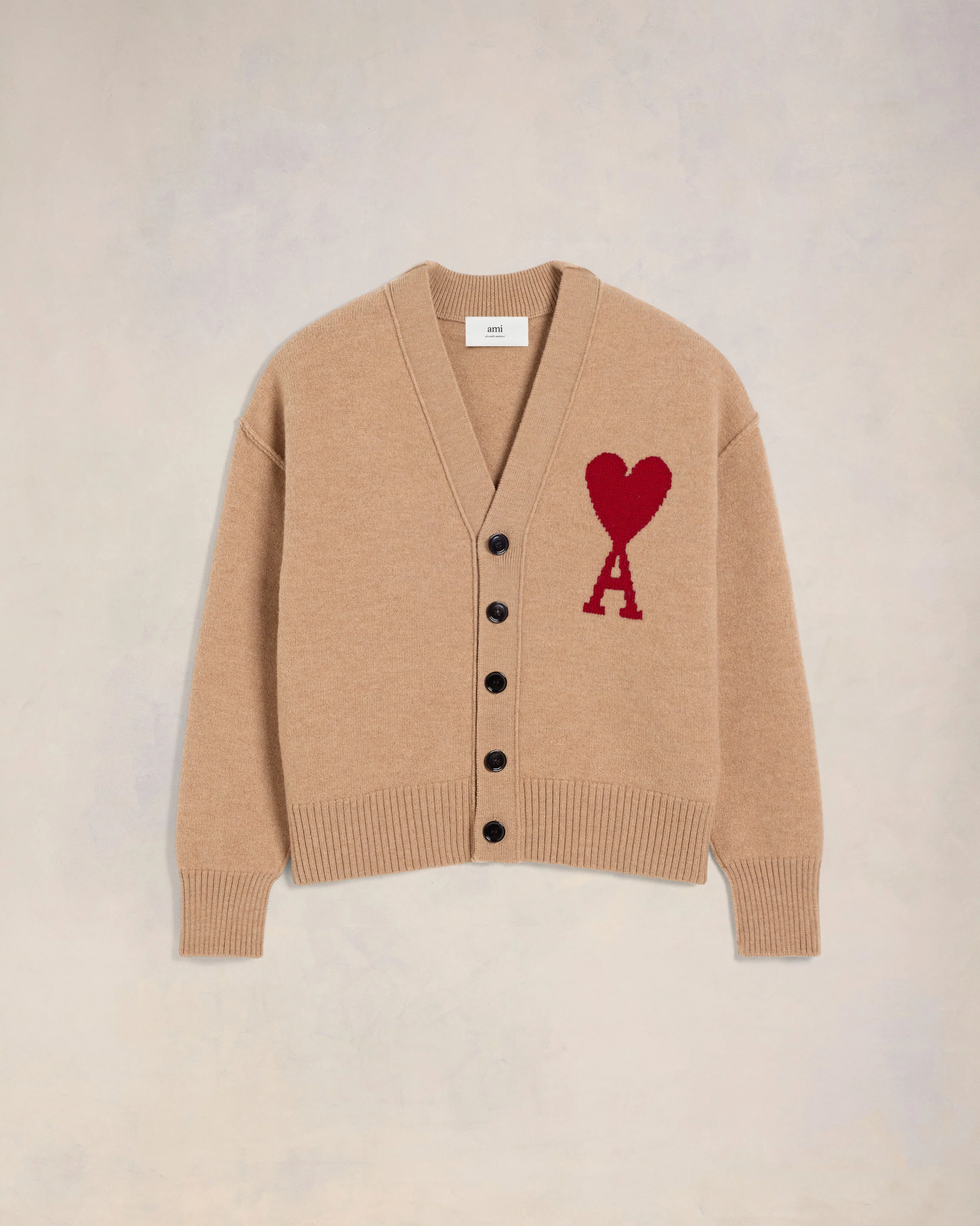 Cardigan Ami De Coeur Rouge Camel/Rouge - leoleo123123