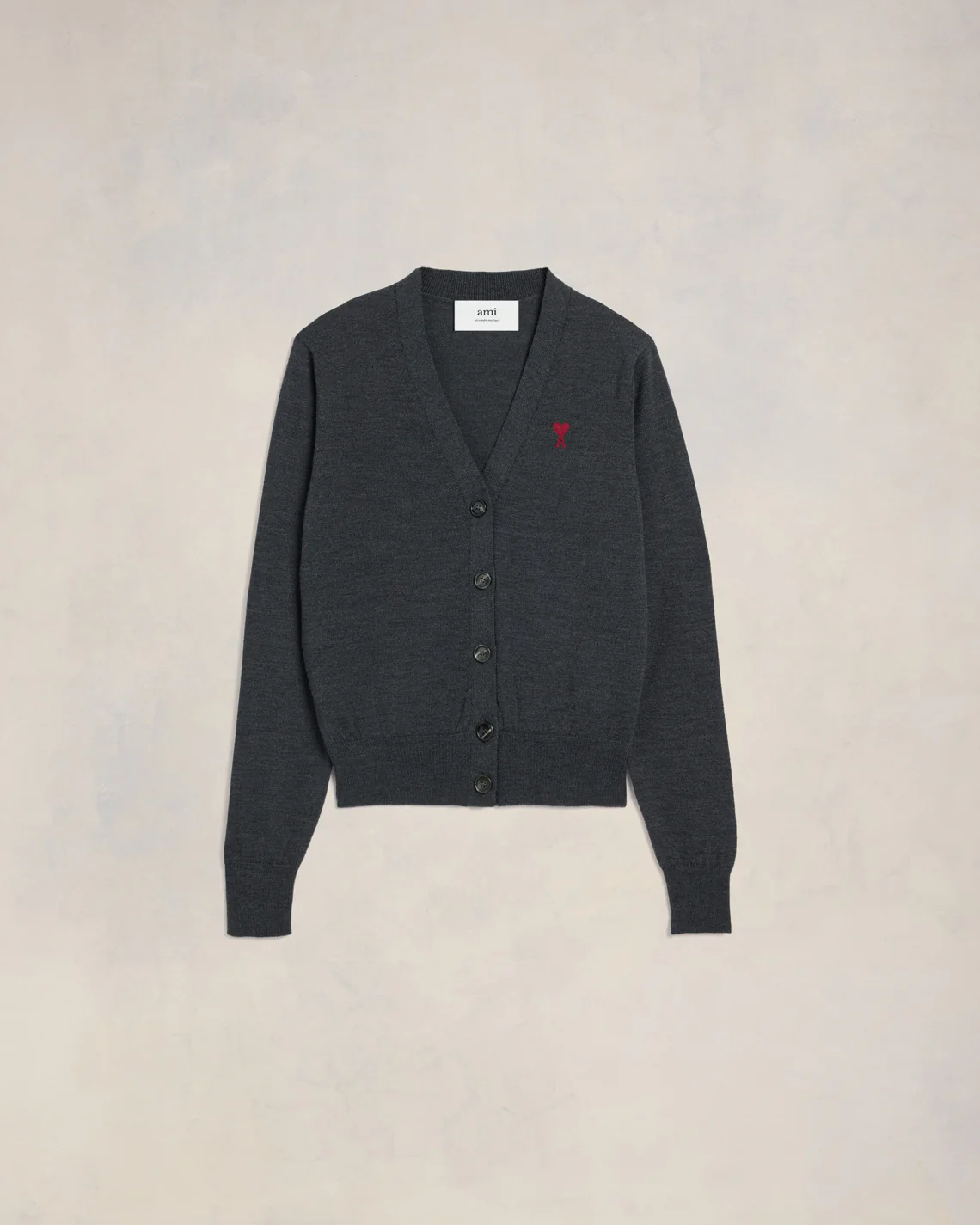 Cardigan Ami De Coeur Rouge Gris Chiné - leoleo123123