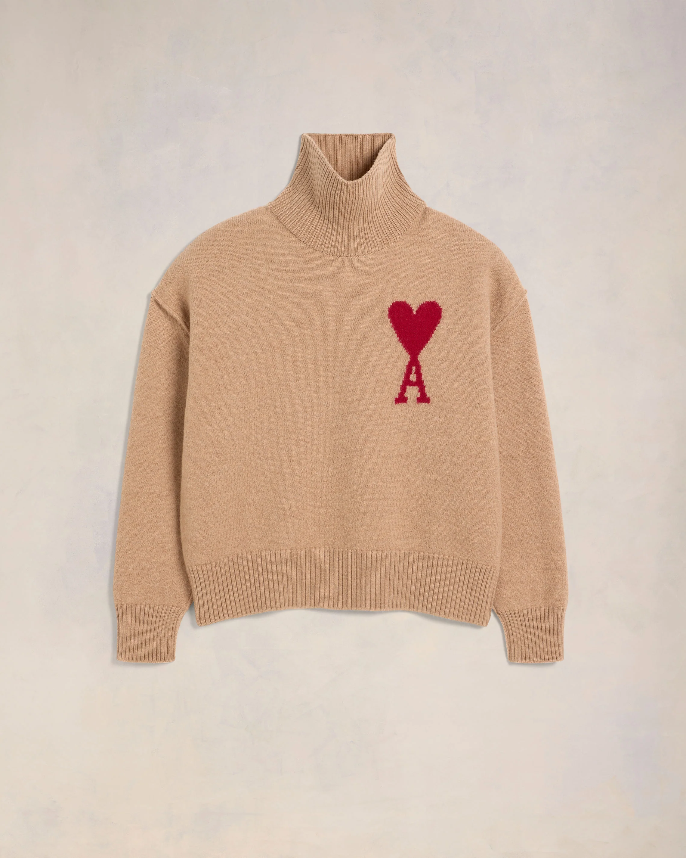 Camel/Red Red Ami De Coeur Sweater - leoleo123123