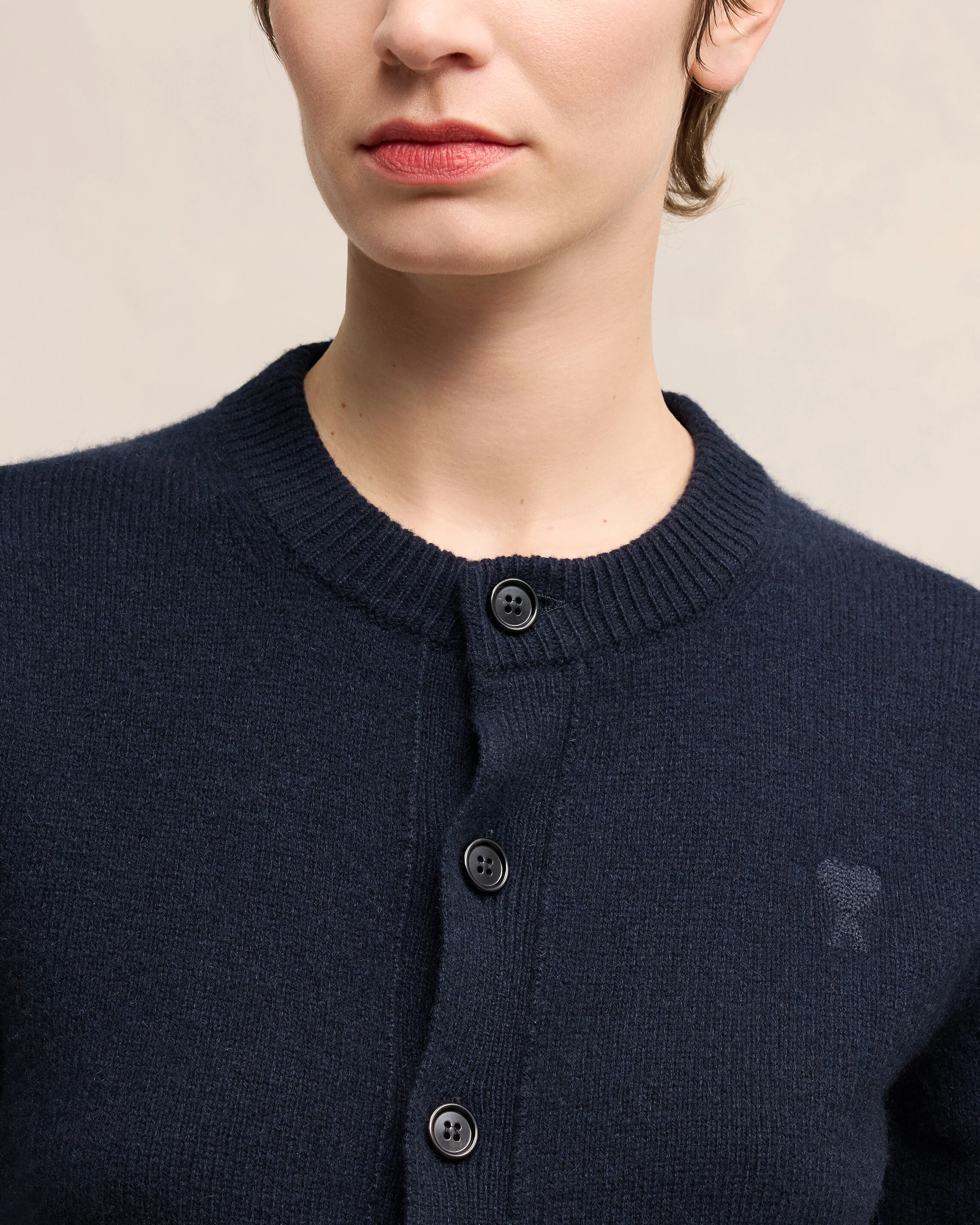 Navy Blue Cashmere Ami De Coeur Cardigan - leoleo123123