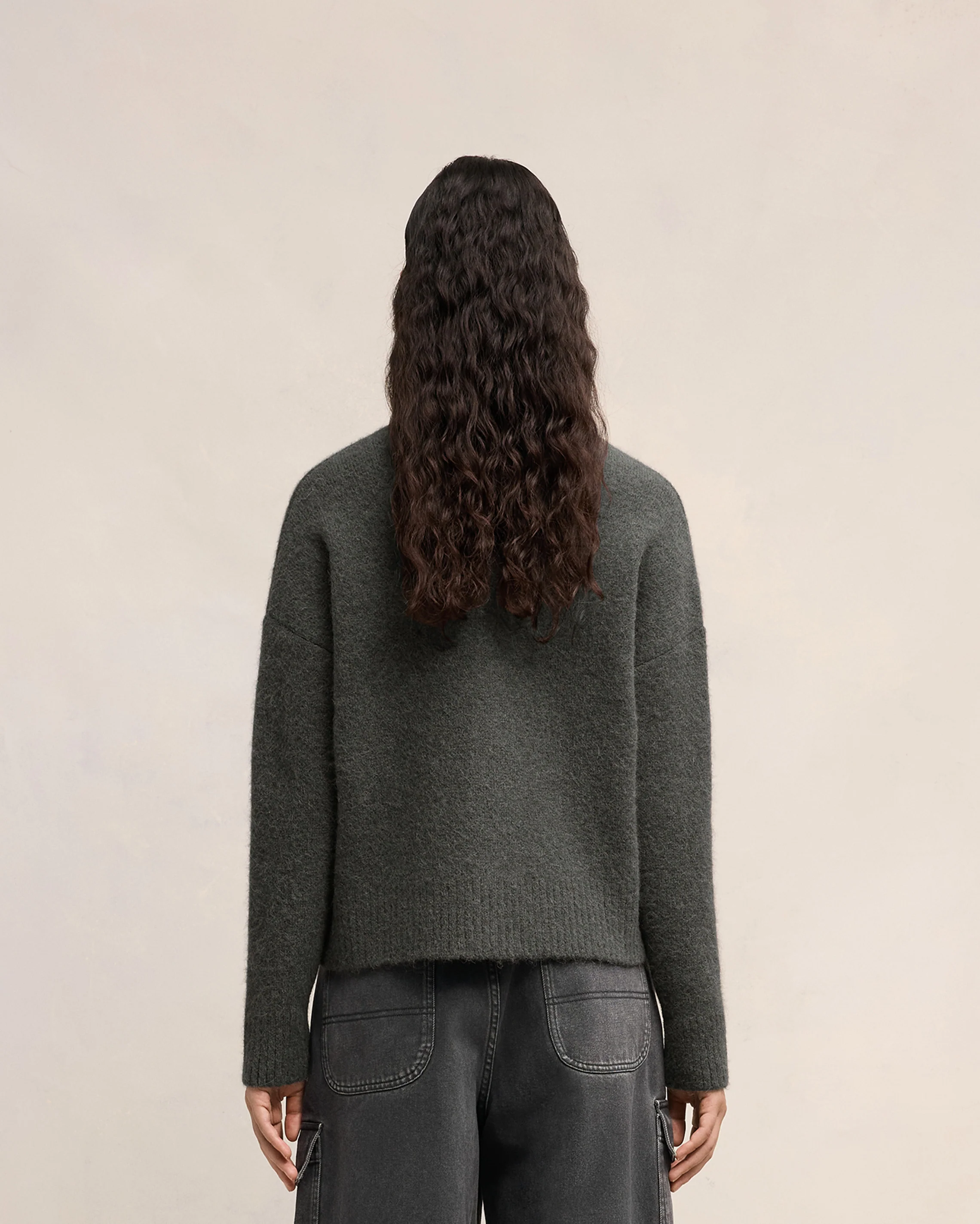 Dark Grey Off-White Ami De Coeur Cardigan - leoleo123123