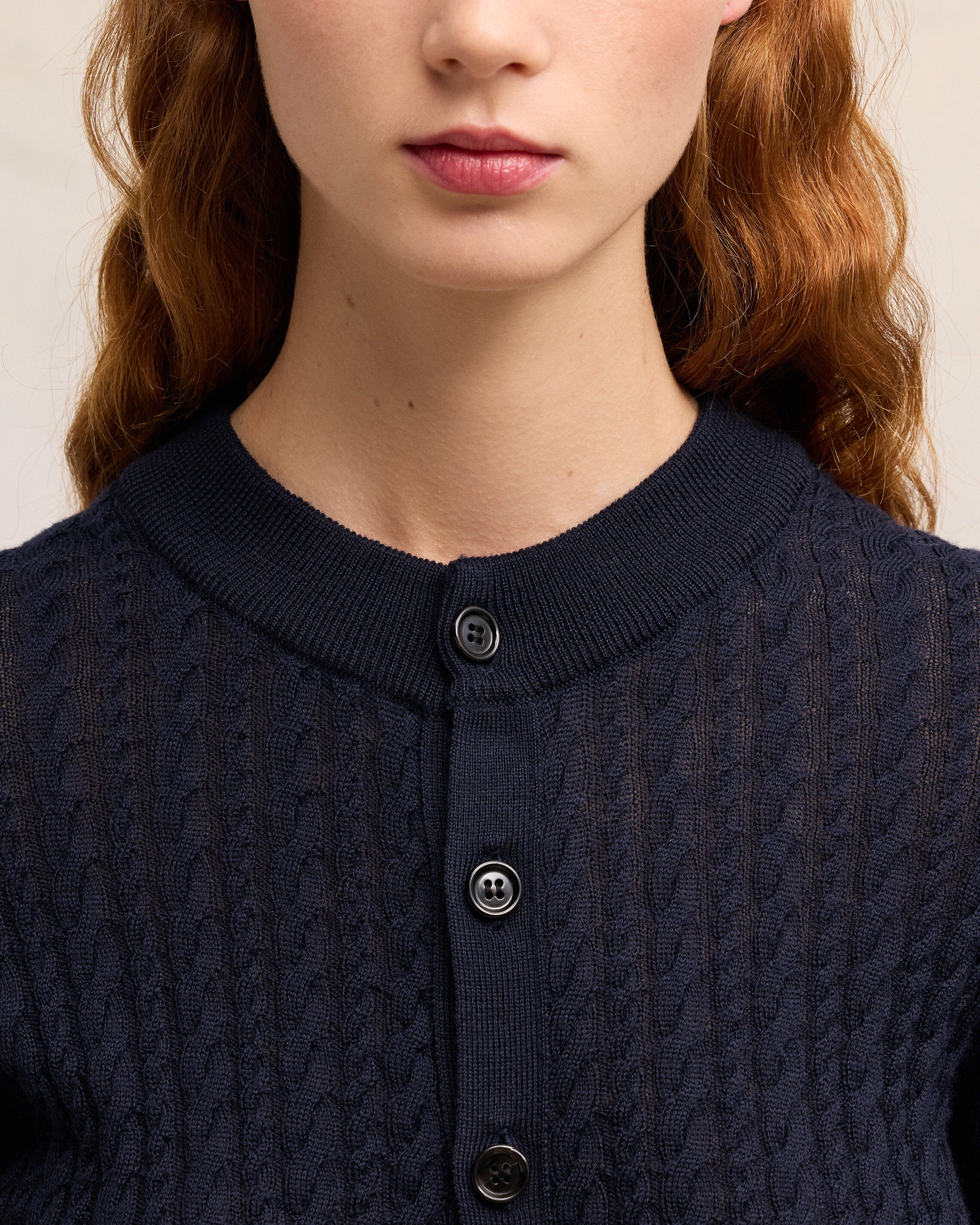 Night Blue Cable Knit Cardigan - leoleo123123