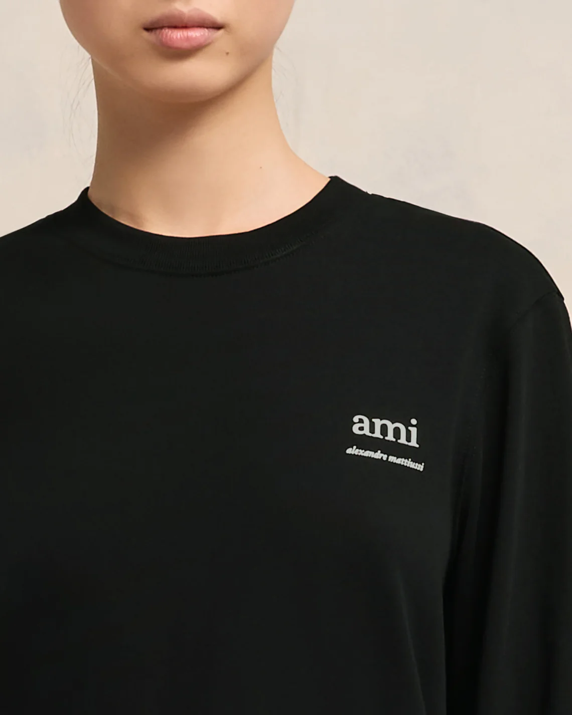 Black Long Sleeve Ami Alexandre Mattiussi T-Shirt - leoleo123123