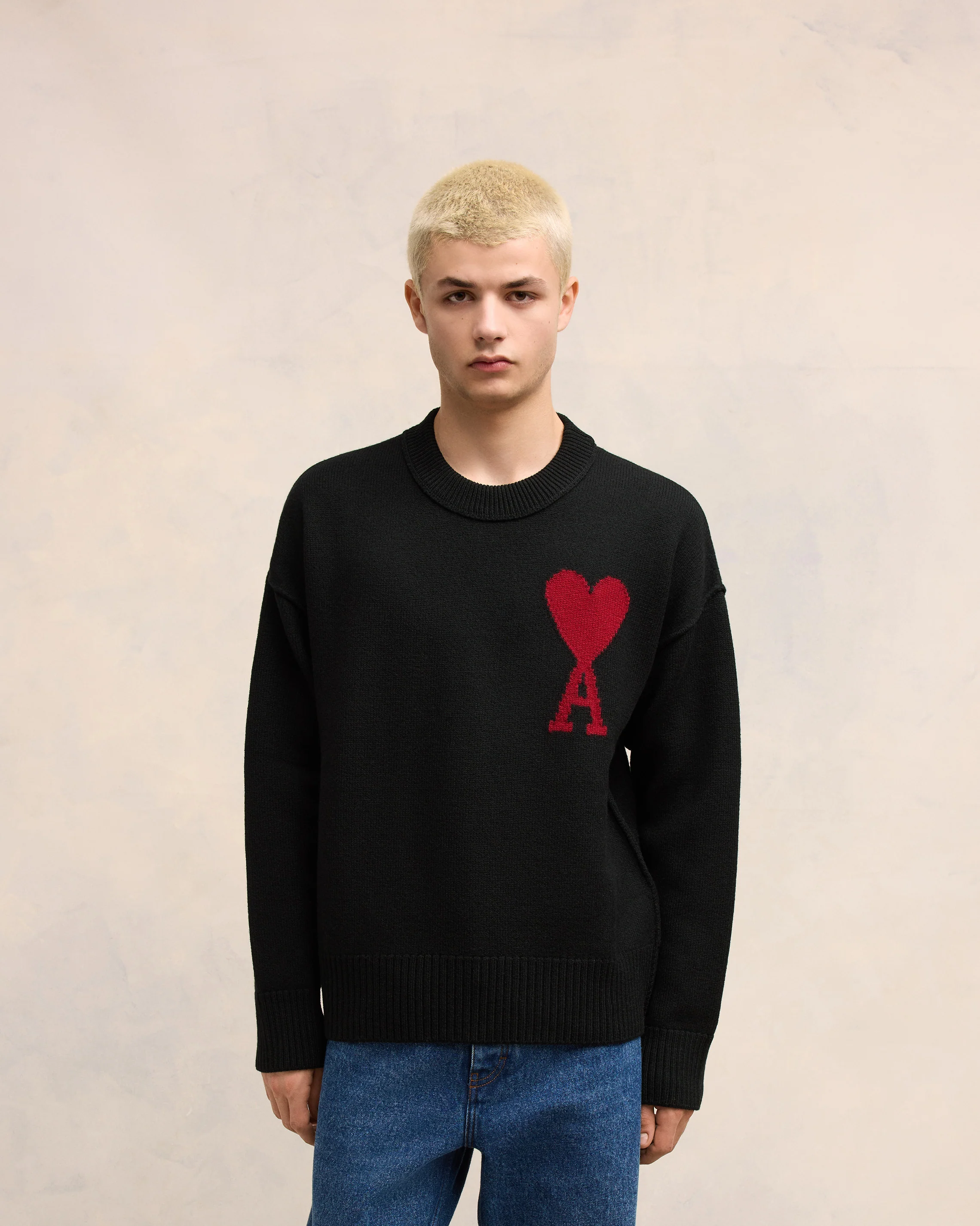 Black Wool Jumper | Ami De Coeur | Ami Paris US - leoleo123123