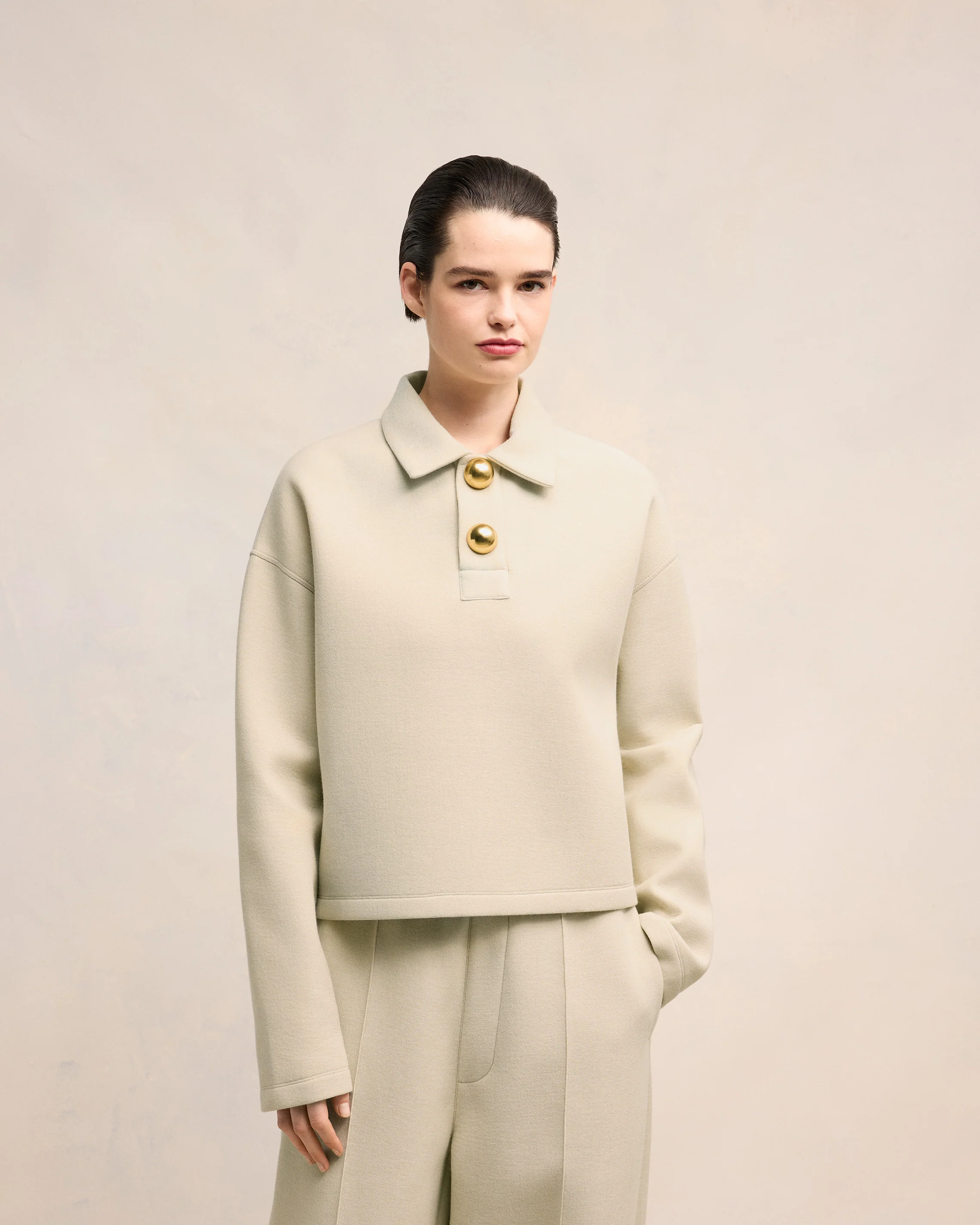 Sand Ami Cropped Polo - leoleo123123